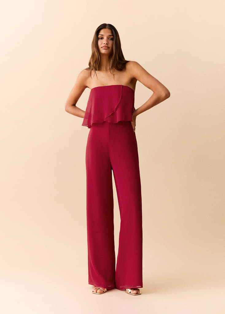 Strapless jumpsuit — Red