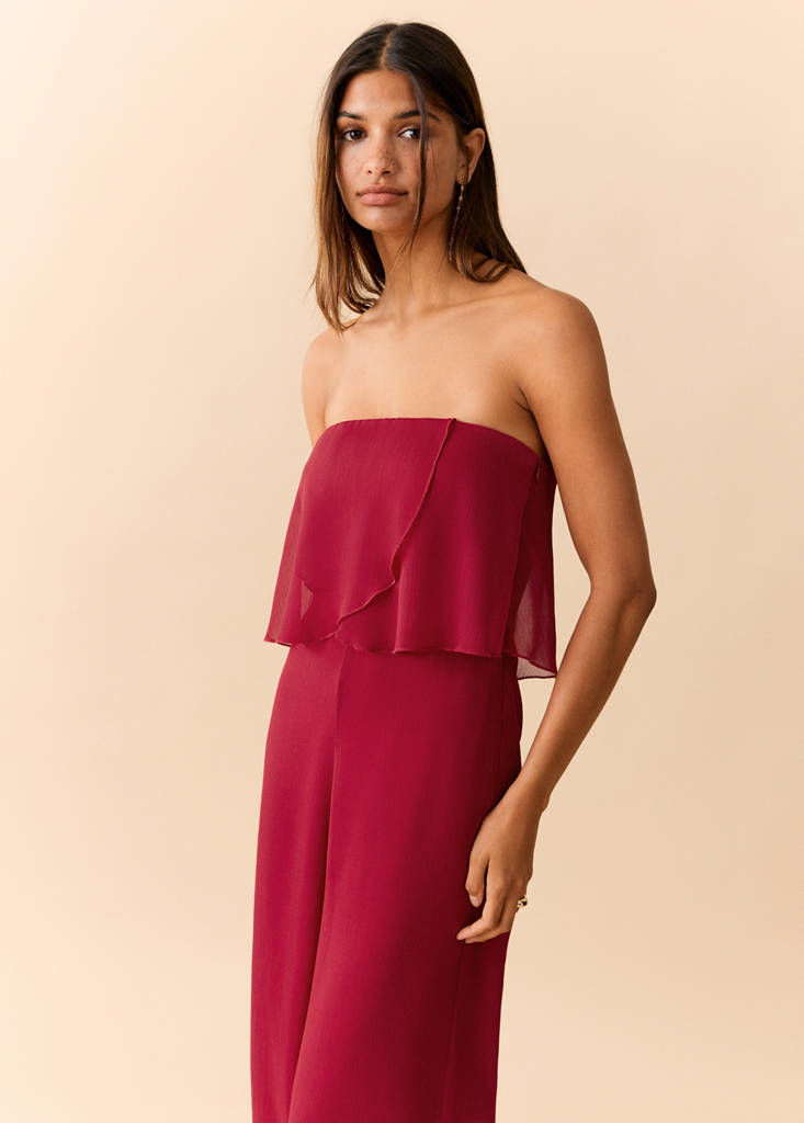Strapless jumpsuit — Red