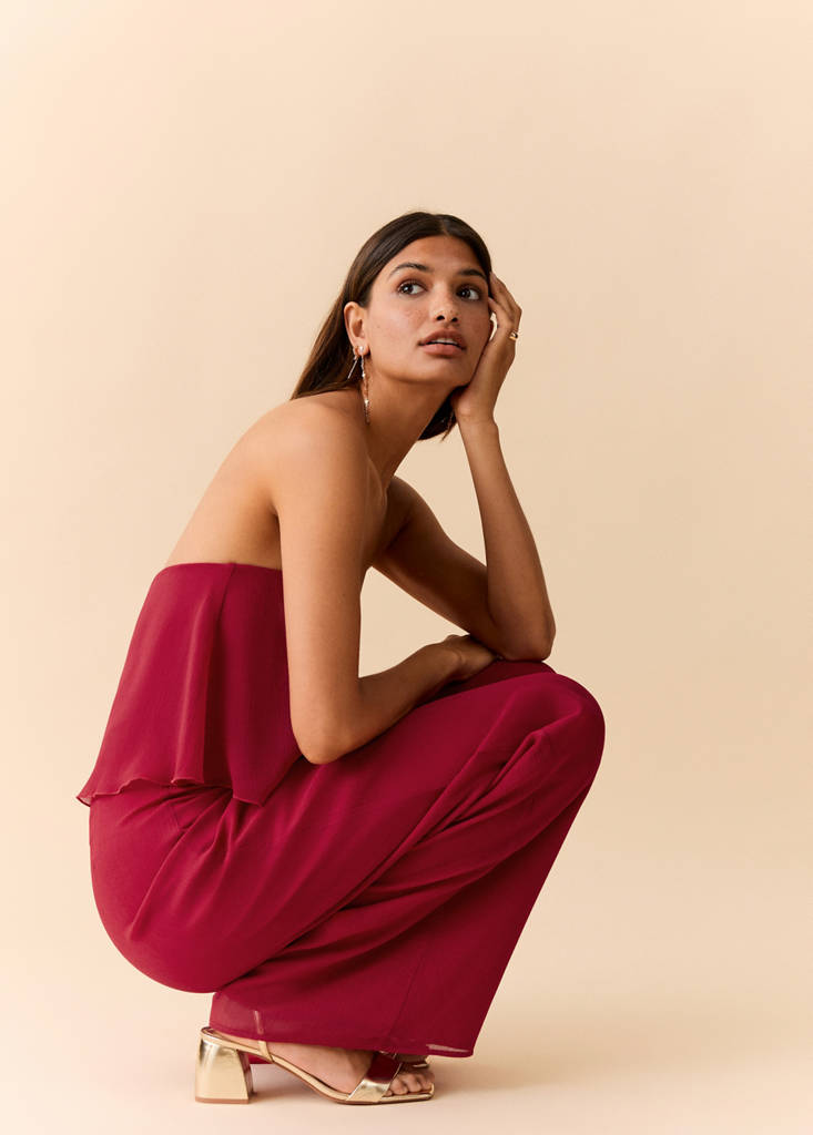 Strapless jumpsuit — Red