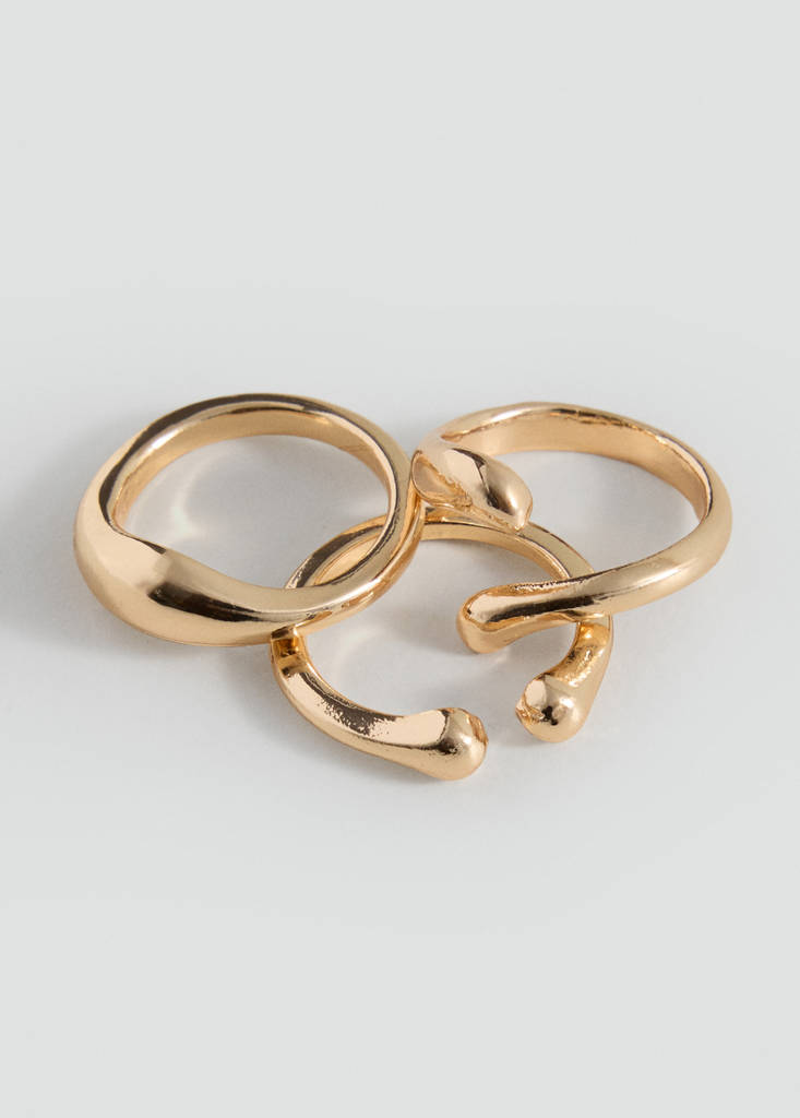Pack of 3 combined rings — Gold
