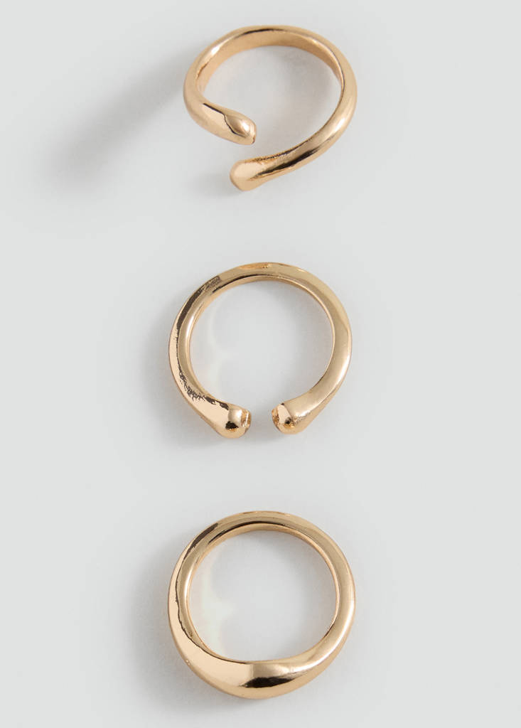 Pack of 3 combined rings — Gold