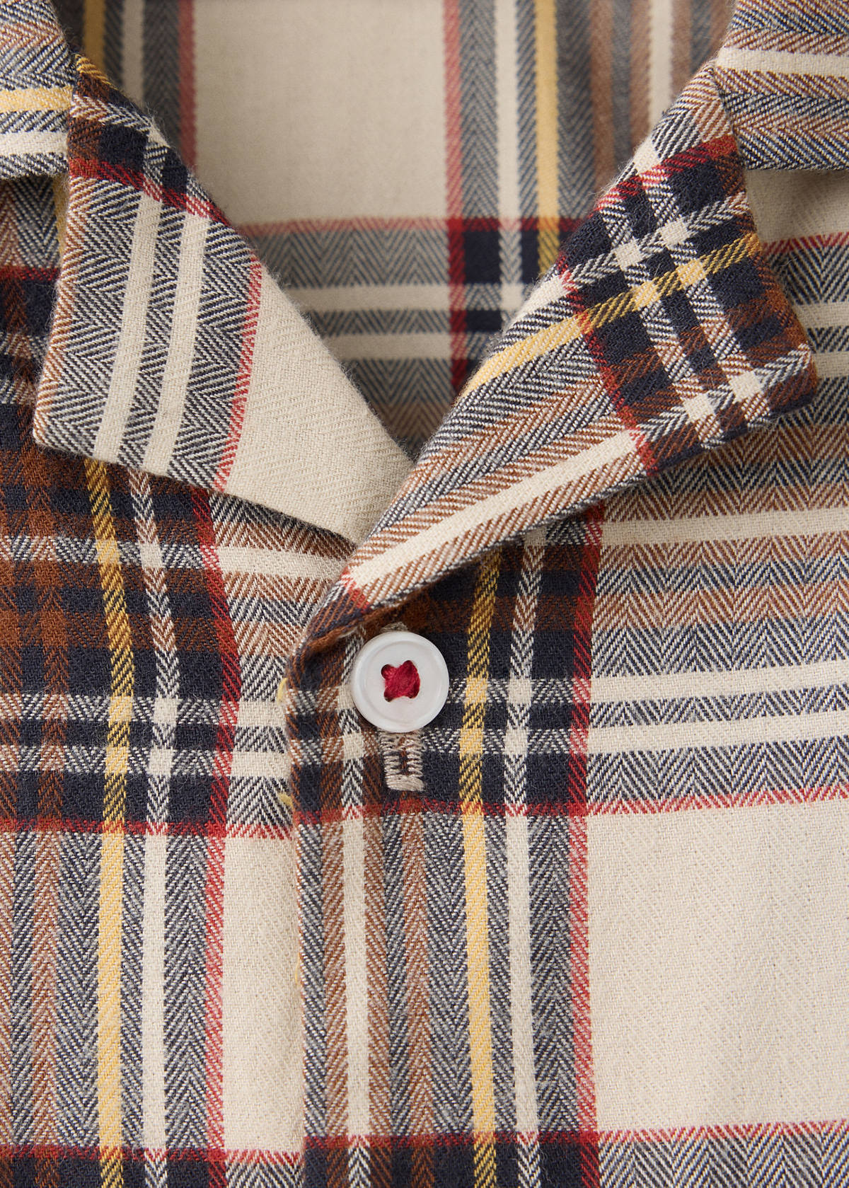 Two-piece cotton checked pyjama set — Red