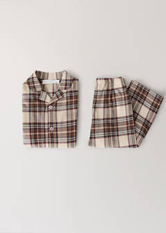 Two-piece cotton checked pyjama set — Red 3
