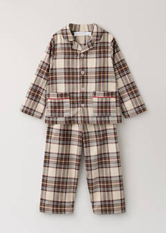 Two-piece cotton checked pyjama set — Red 4