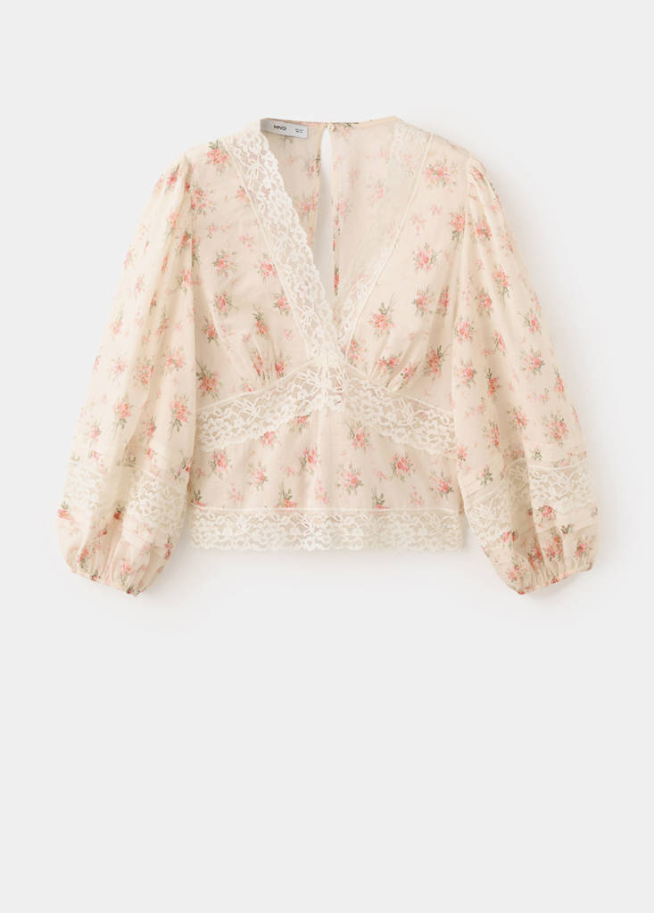 Floral lace blouse — Pink