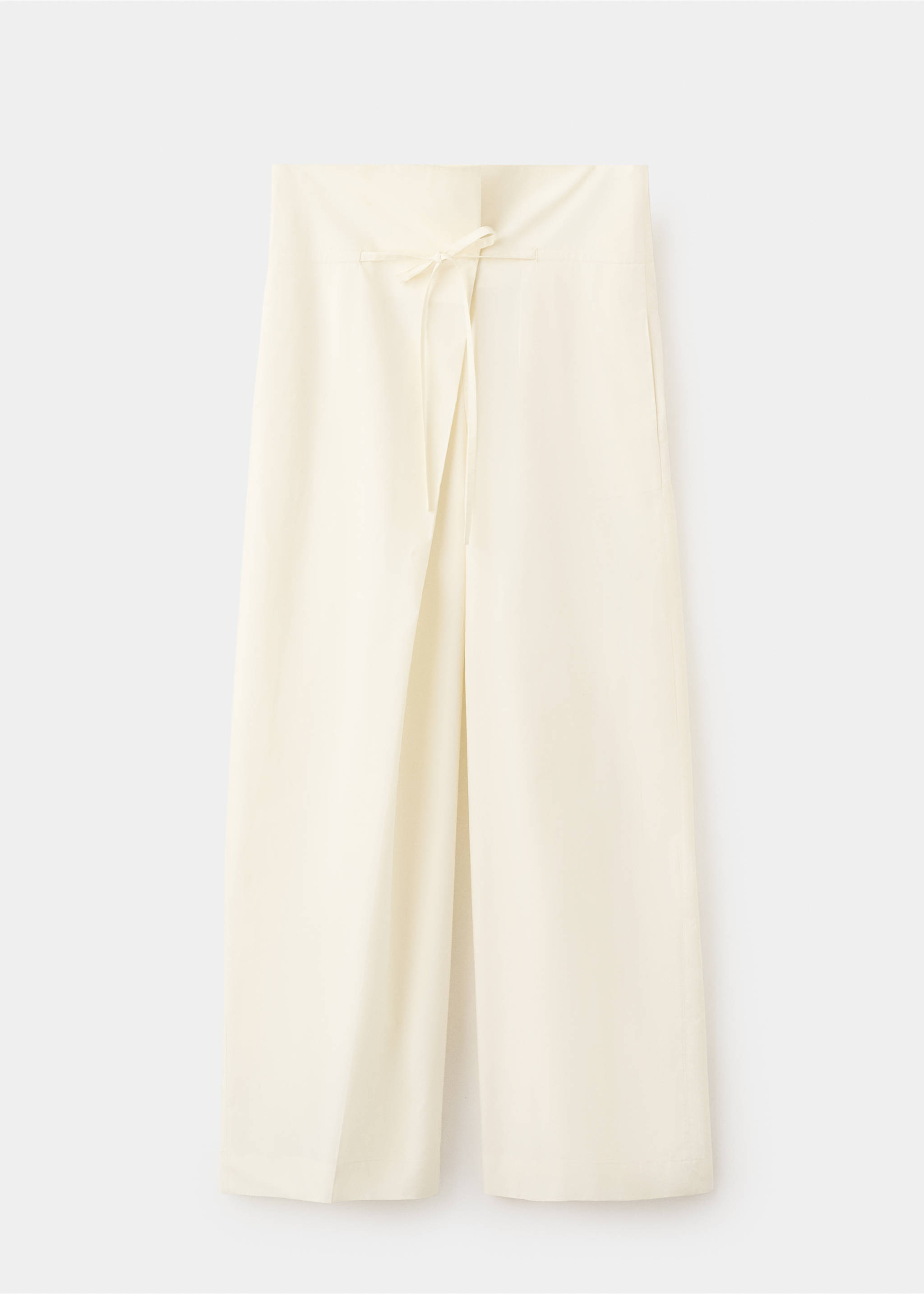 Gerade Hose mit asymmetrischer Taille - Artikel ohne Model, Ecru. Ref: 37092008-00.