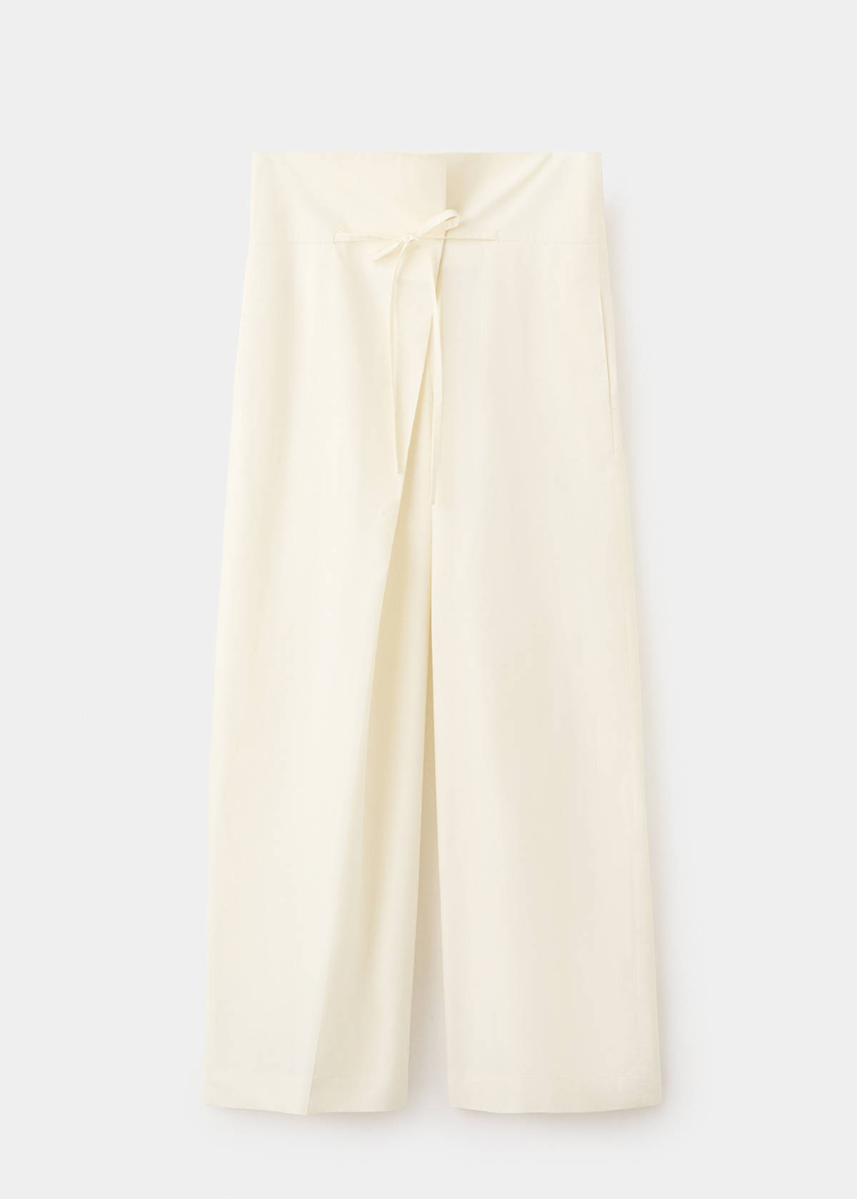 Straight trousers with an asymmetric waist — Ecru
