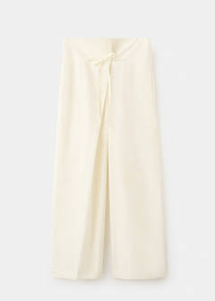 Straight trousers with an asymmetric waist — Ecru 6