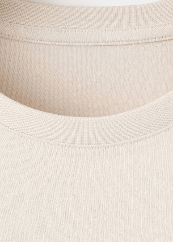 Printed cotton-blend t-shirt — Beige