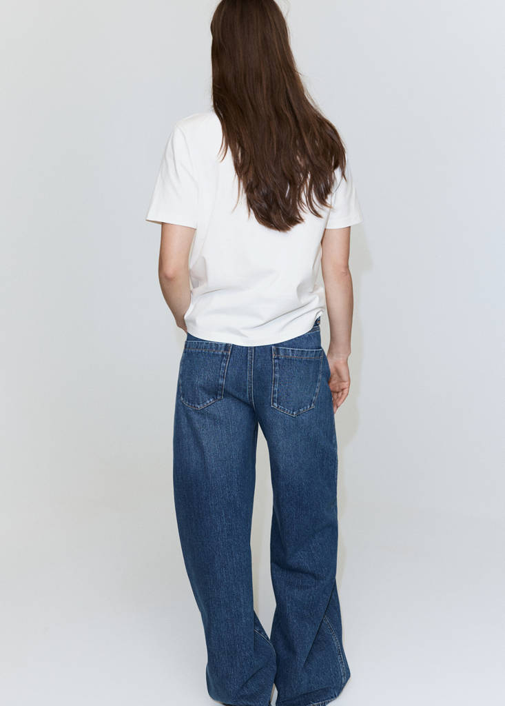 Printed cotton-blend t-shirt — Blue