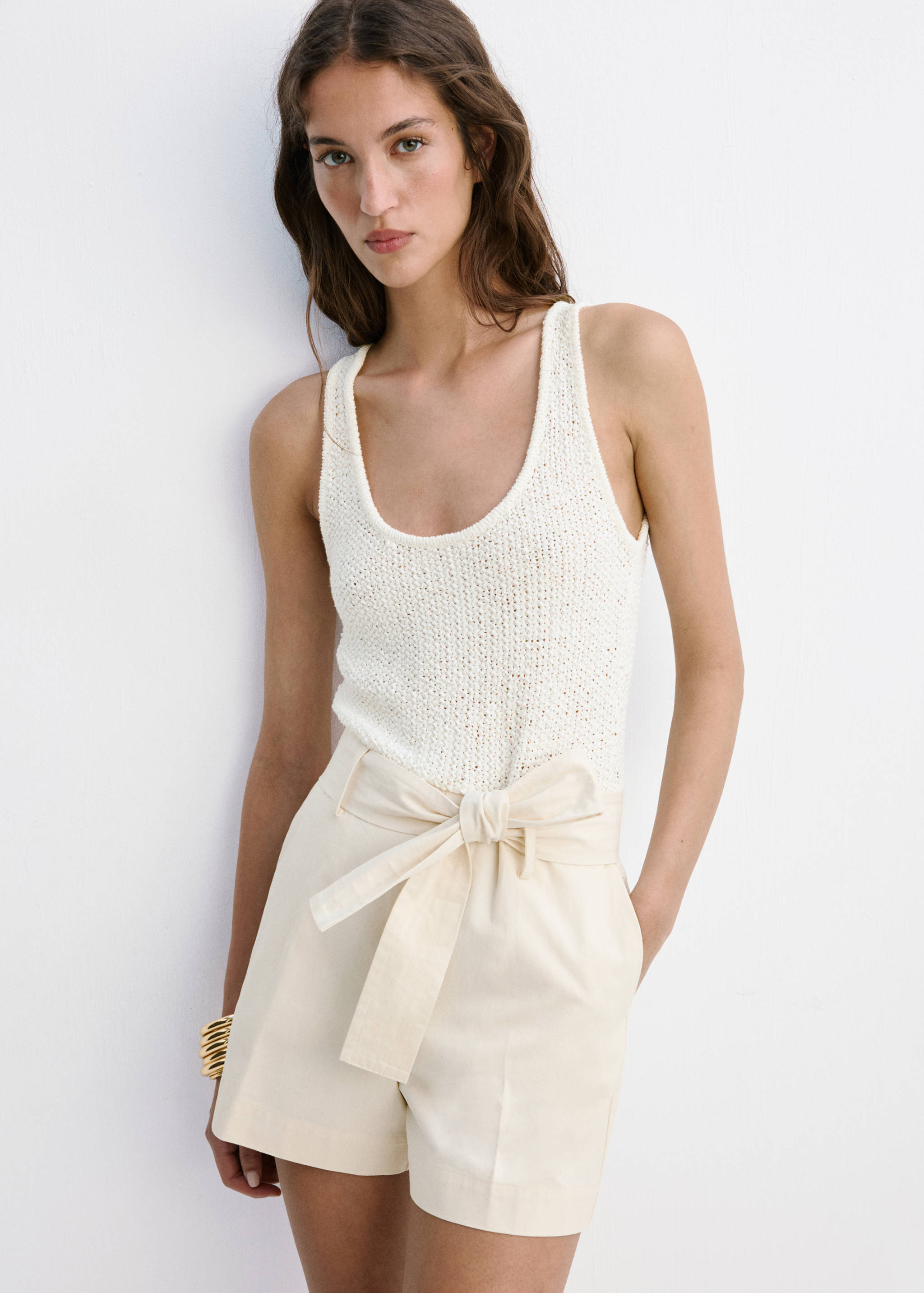Belted combined woven jumpsuit - Details of the article 1