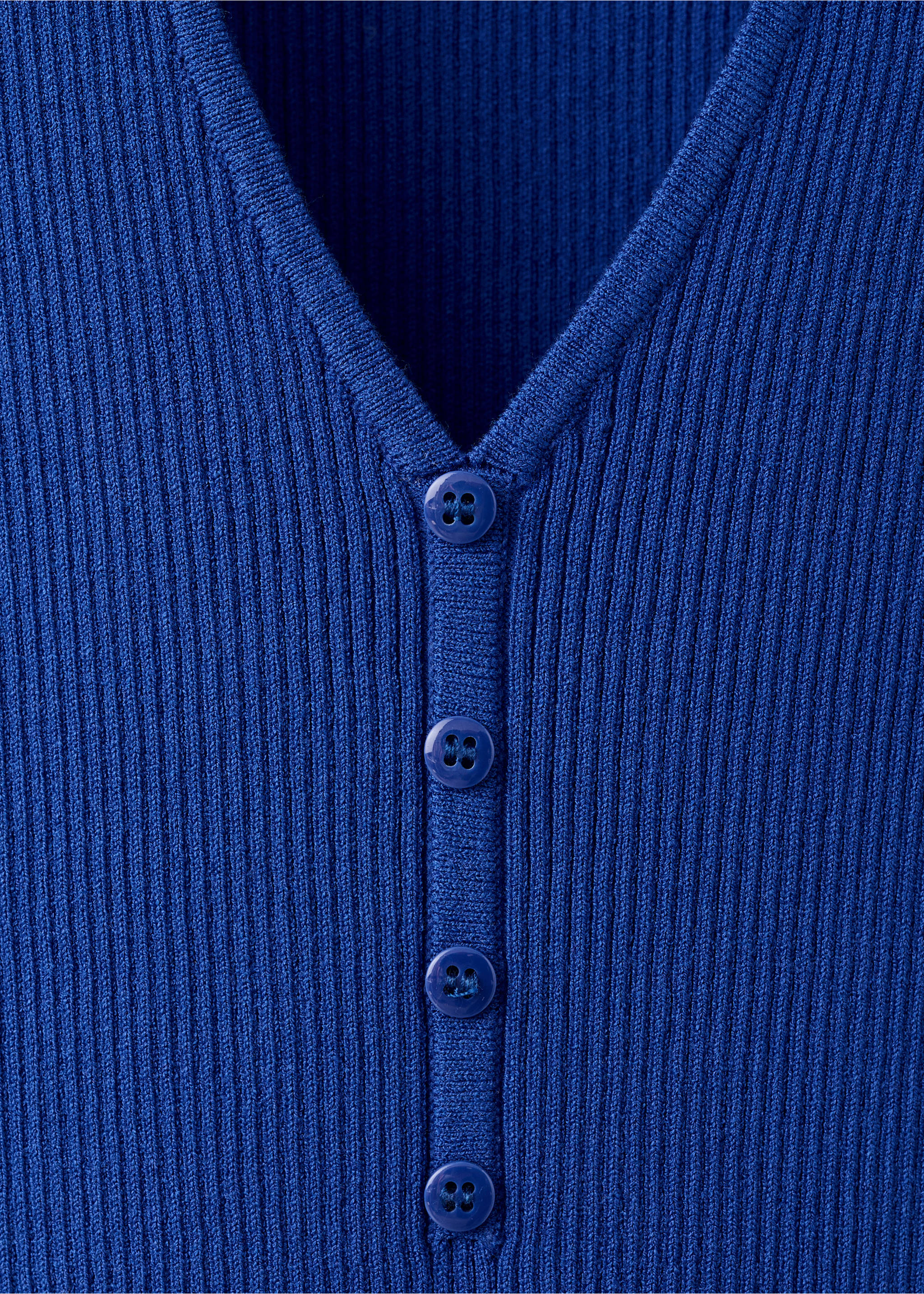 Buttoned ribbed top - Details of the article 8, Vibrant blue. Ref: 37092527-00.