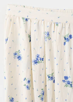 Floral print baggy trousers — White 7
