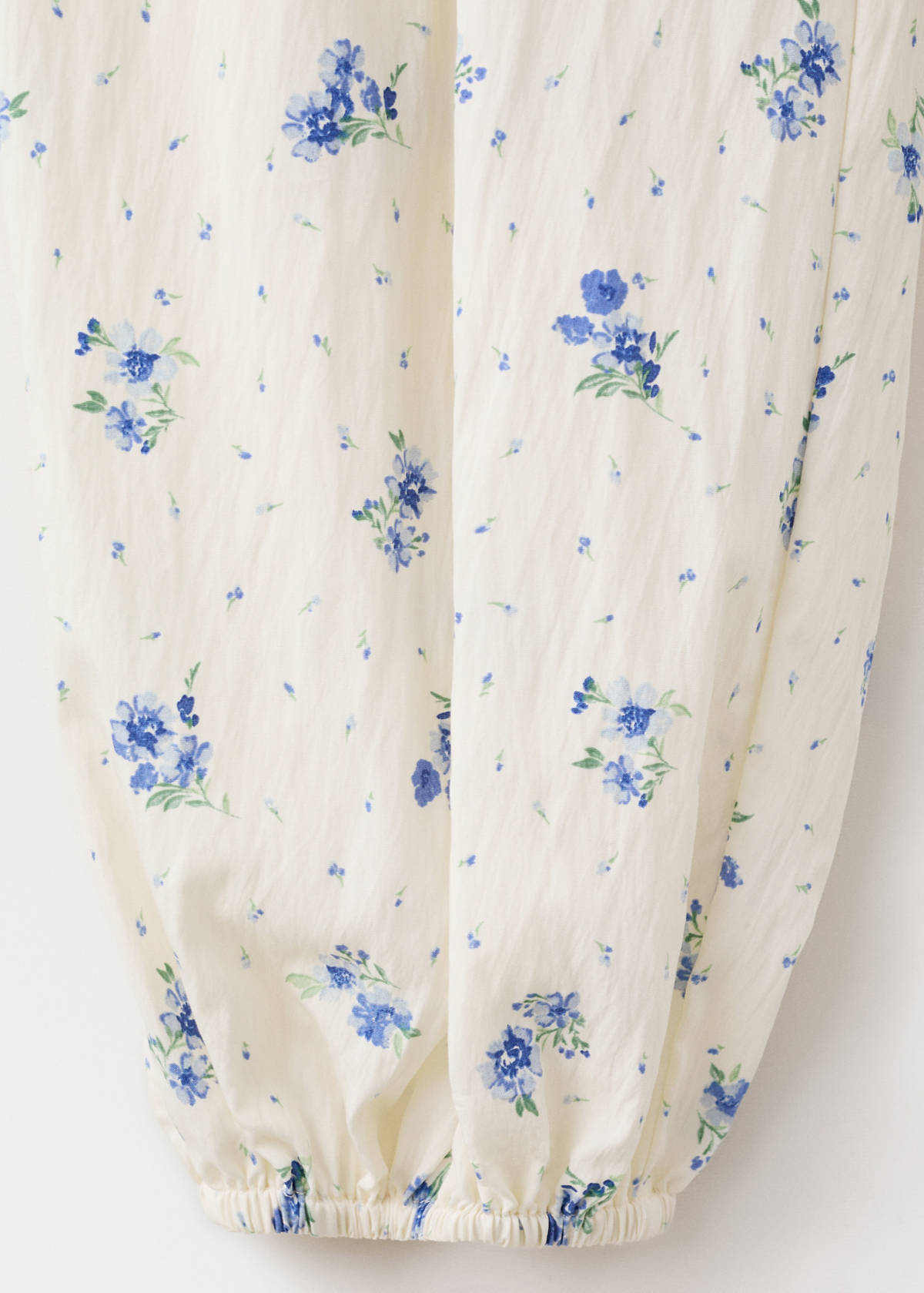 Floral print baggy trousers — White