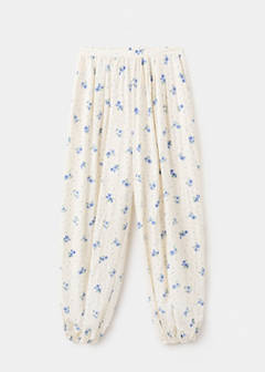 Floral print baggy trousers — White 6