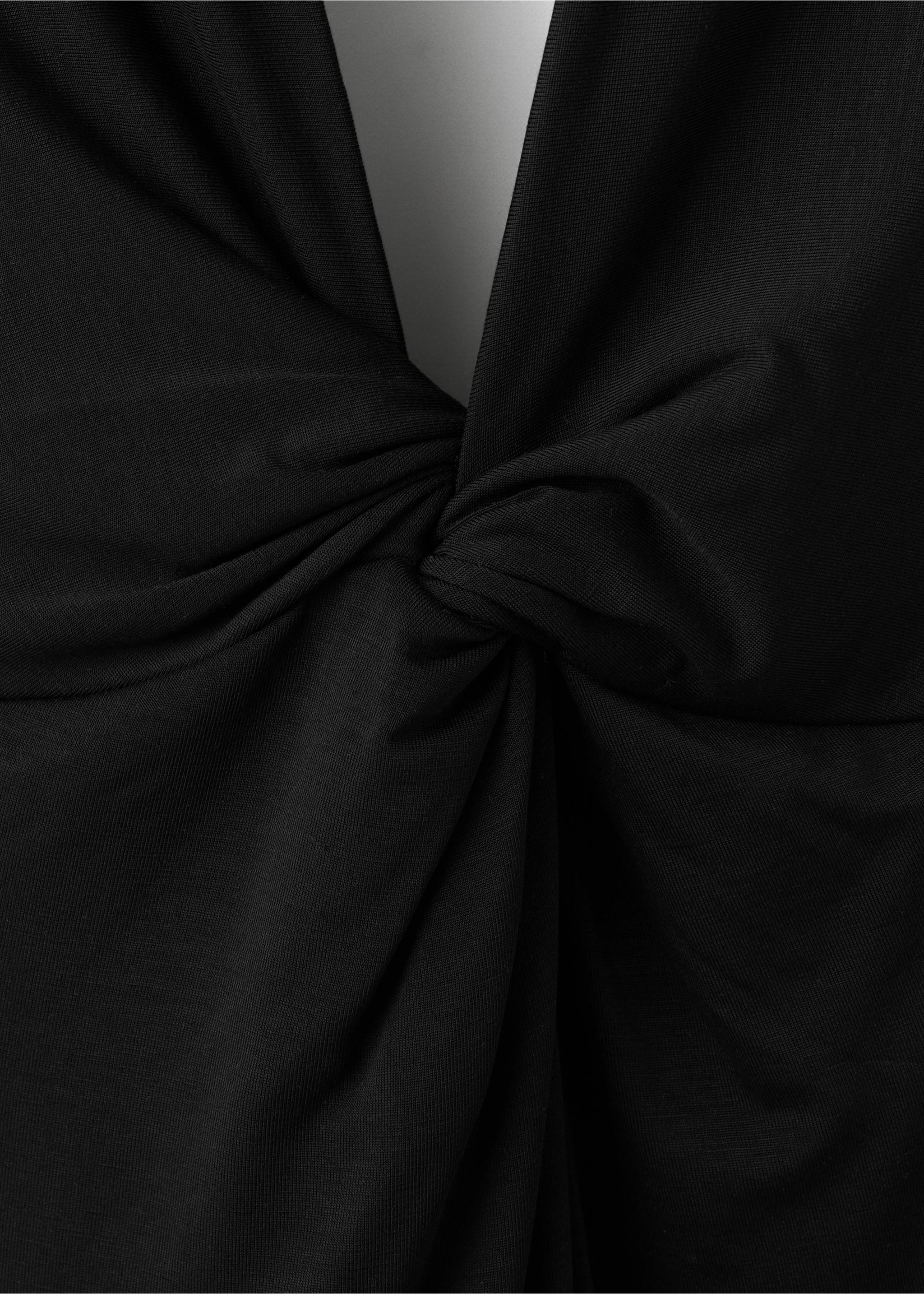 Draped halter dress - Details of the article 8, Black. Ref: 37092529-00.