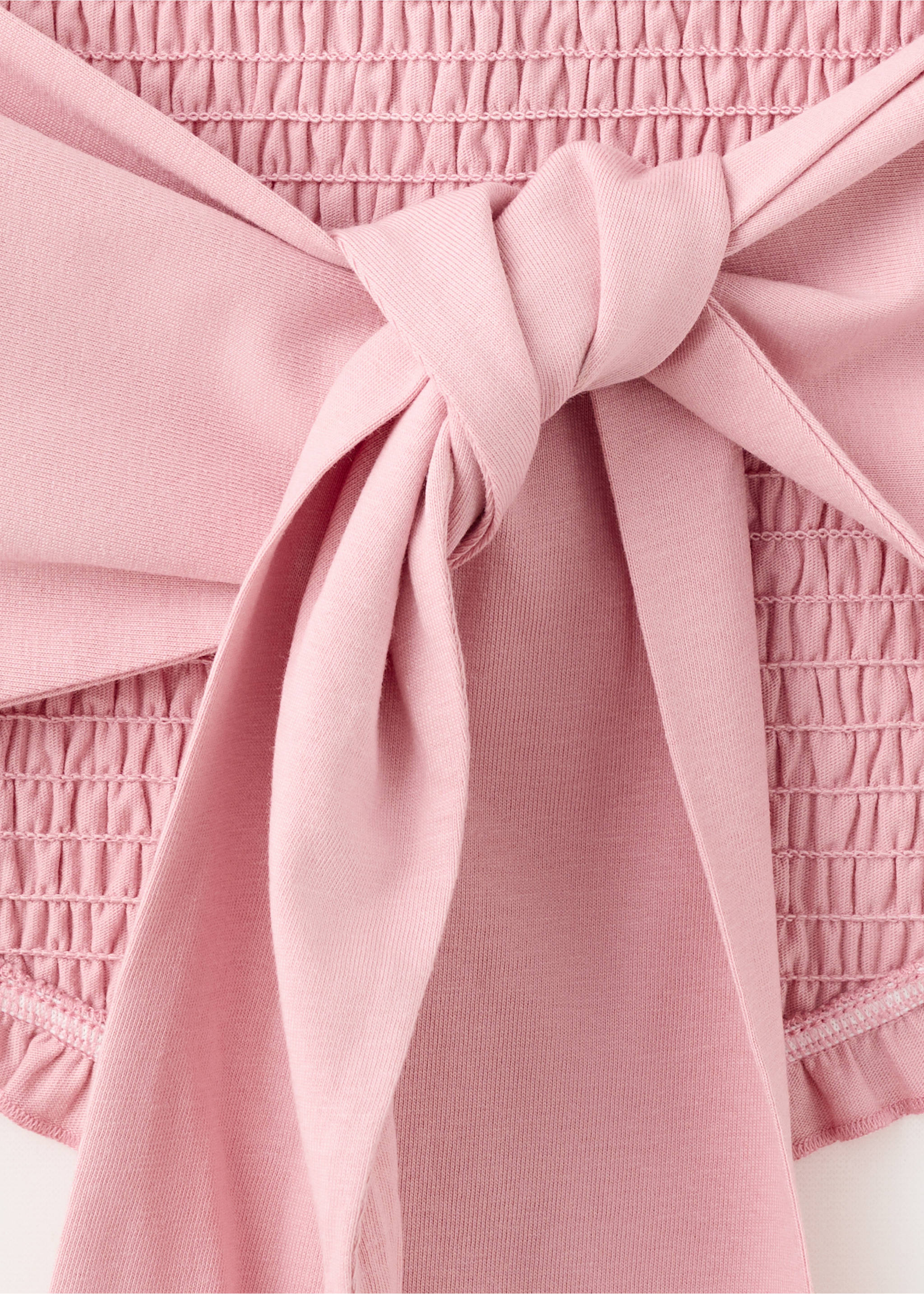 Neckholder-Top mit Raffdetails - Detail des Artikels 8, Pastellrosa. Ref: 37092530-00.