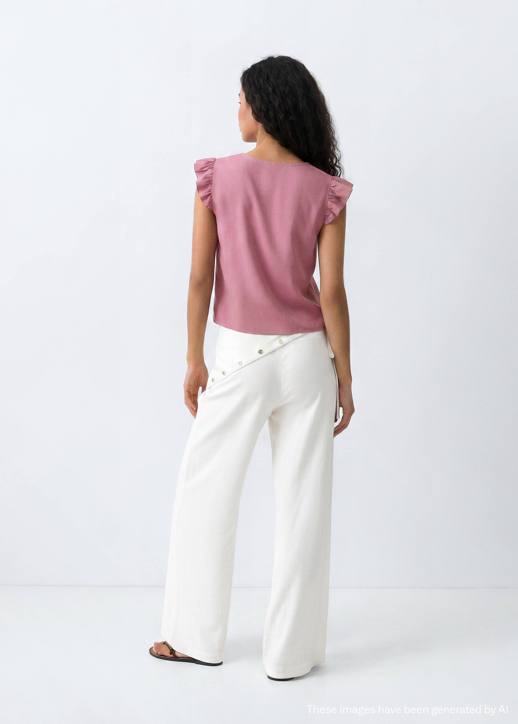 V-neck top with frill detail - Reverse of the article