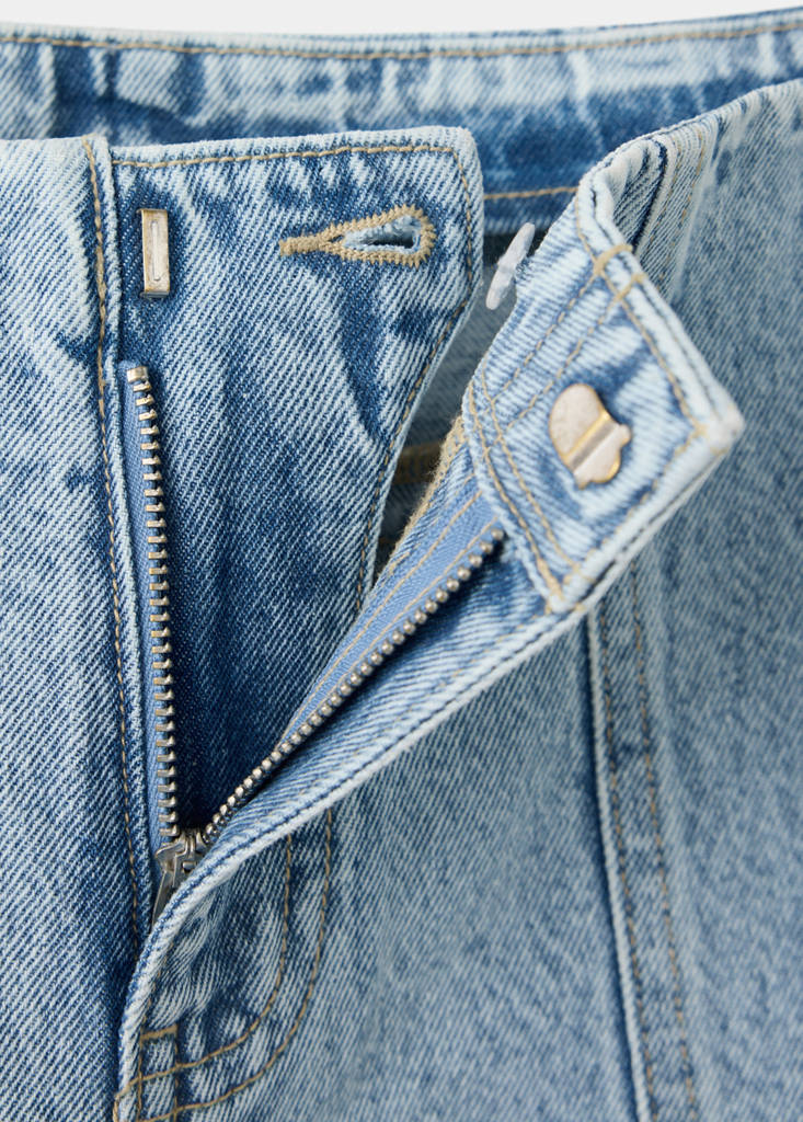 Wide leg stitched jeans — Light Blue