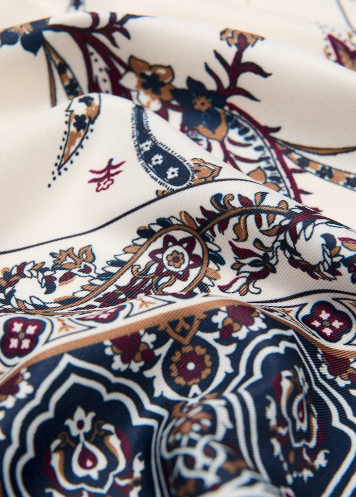 Paisley print scarf — Navy
