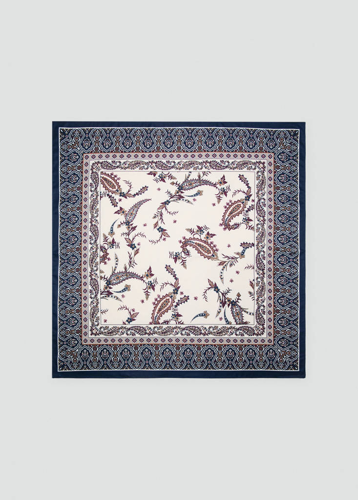 Paisley print scarf — Navy