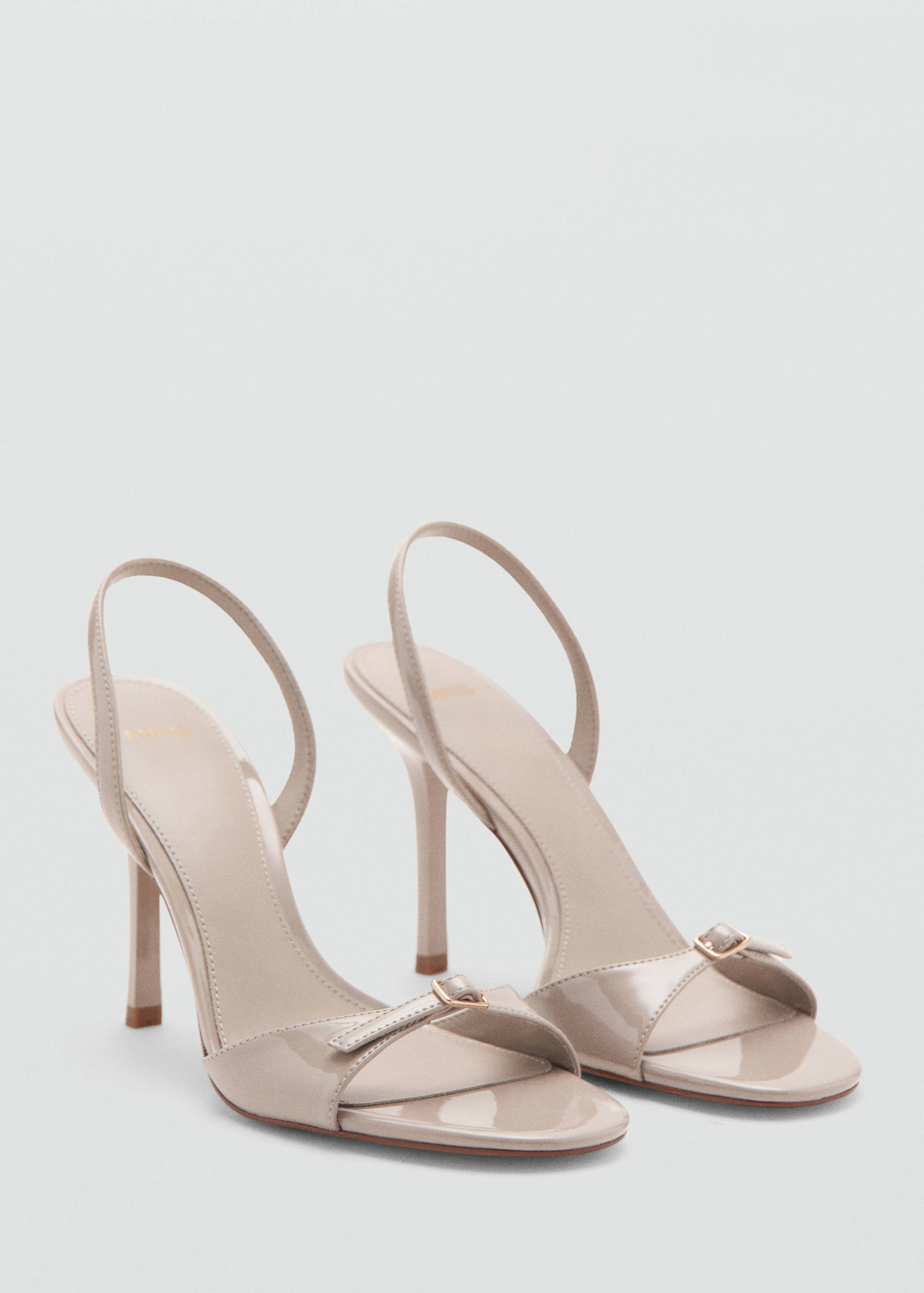 High-heeled sandals with buckle straps - Medium plane
