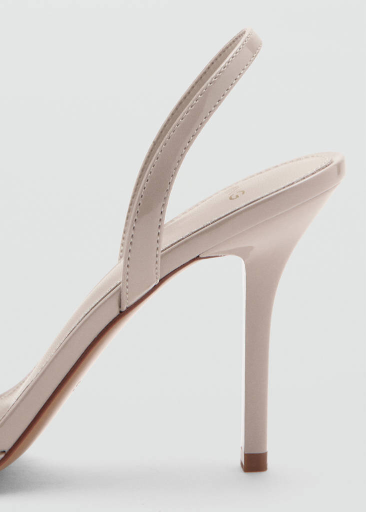 High-heeled sandals with buckle straps — Nude