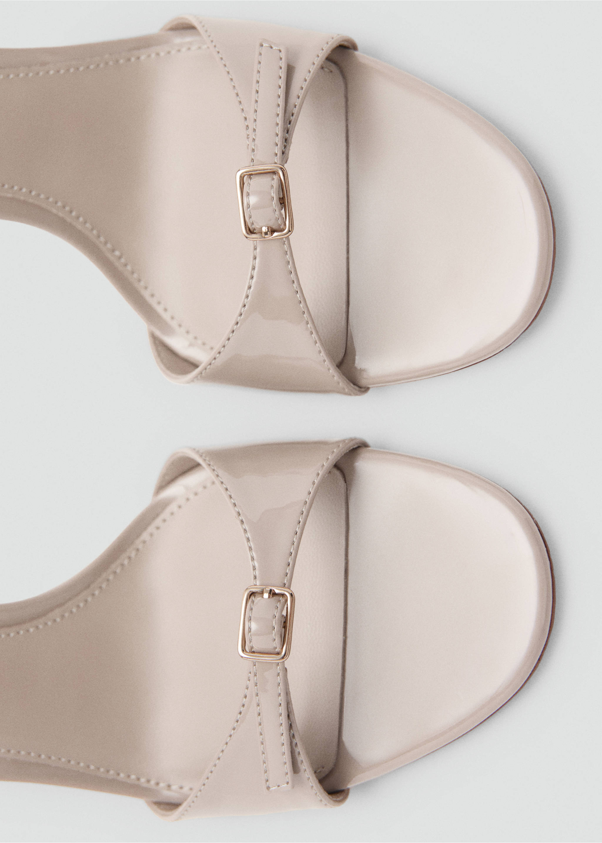 High-heeled sandals with buckle straps - Details of the article 3, Nude. Ref: 37092536-00.