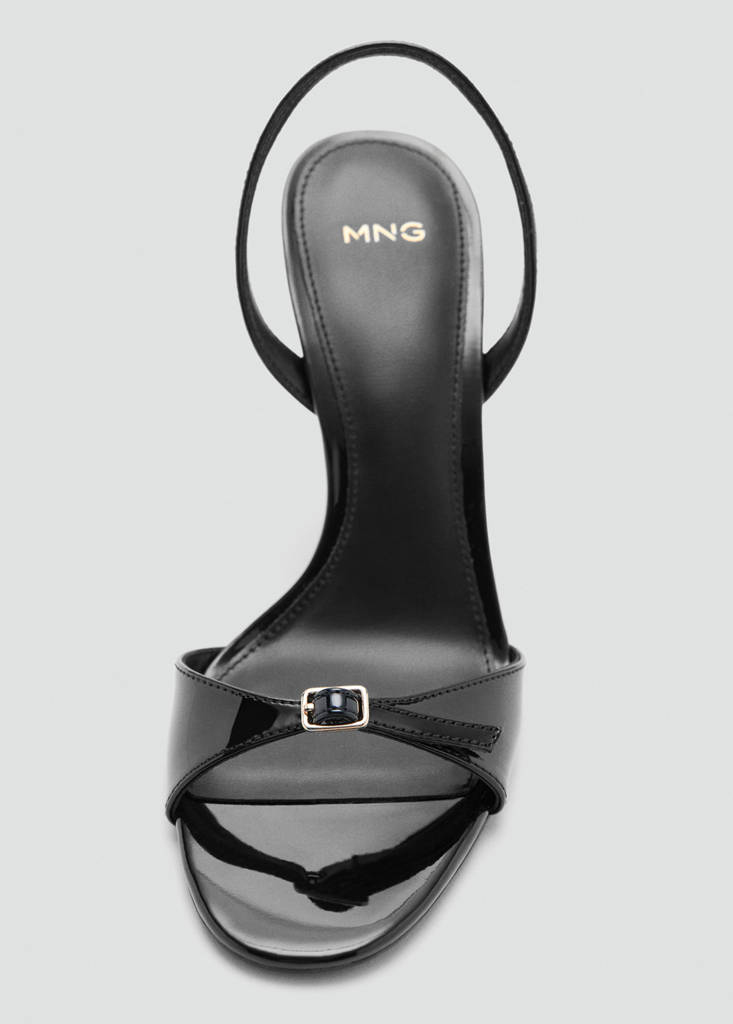 High-heeled sandals with buckle straps — Black