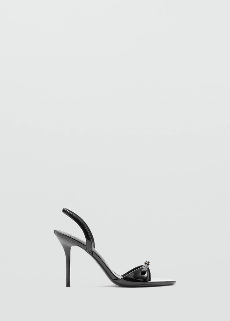High-heeled sandals with buckle straps — Black
