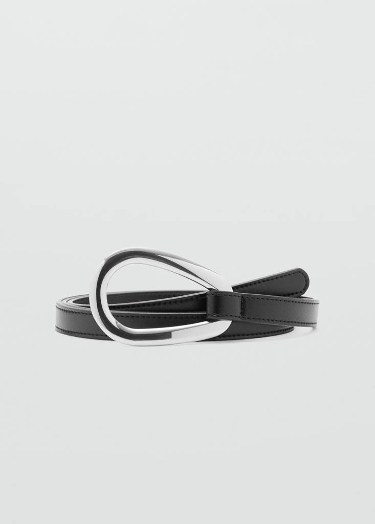 Thin belt with maxi-buckle — Black