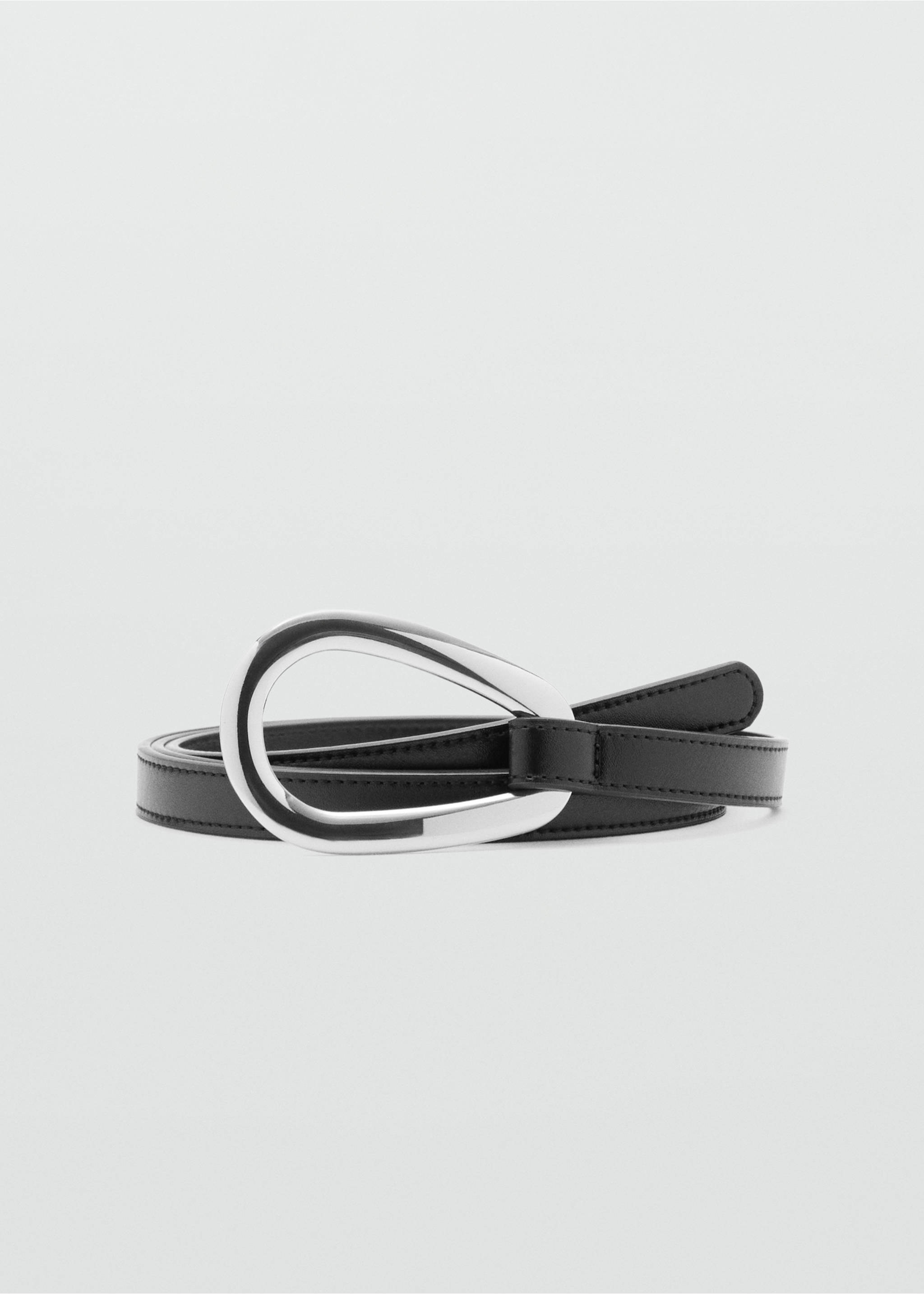 Thin belt with maxi-buckle - Article without model, Black. Ref: 37092537-00.