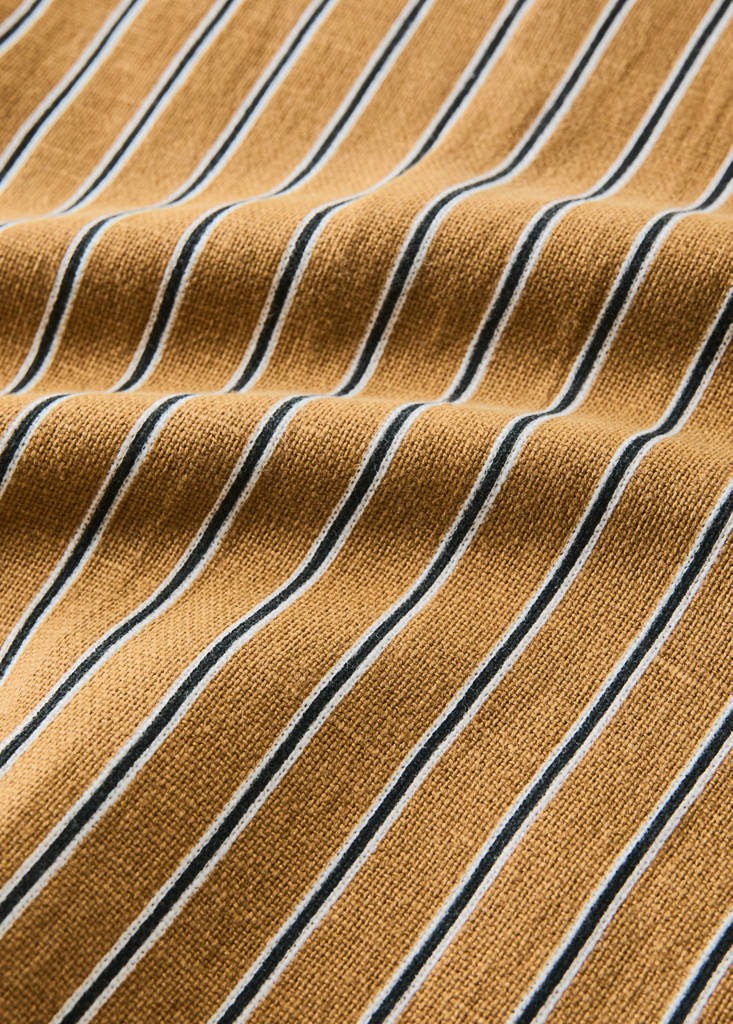 Linen cotton striped table runner — Ochre