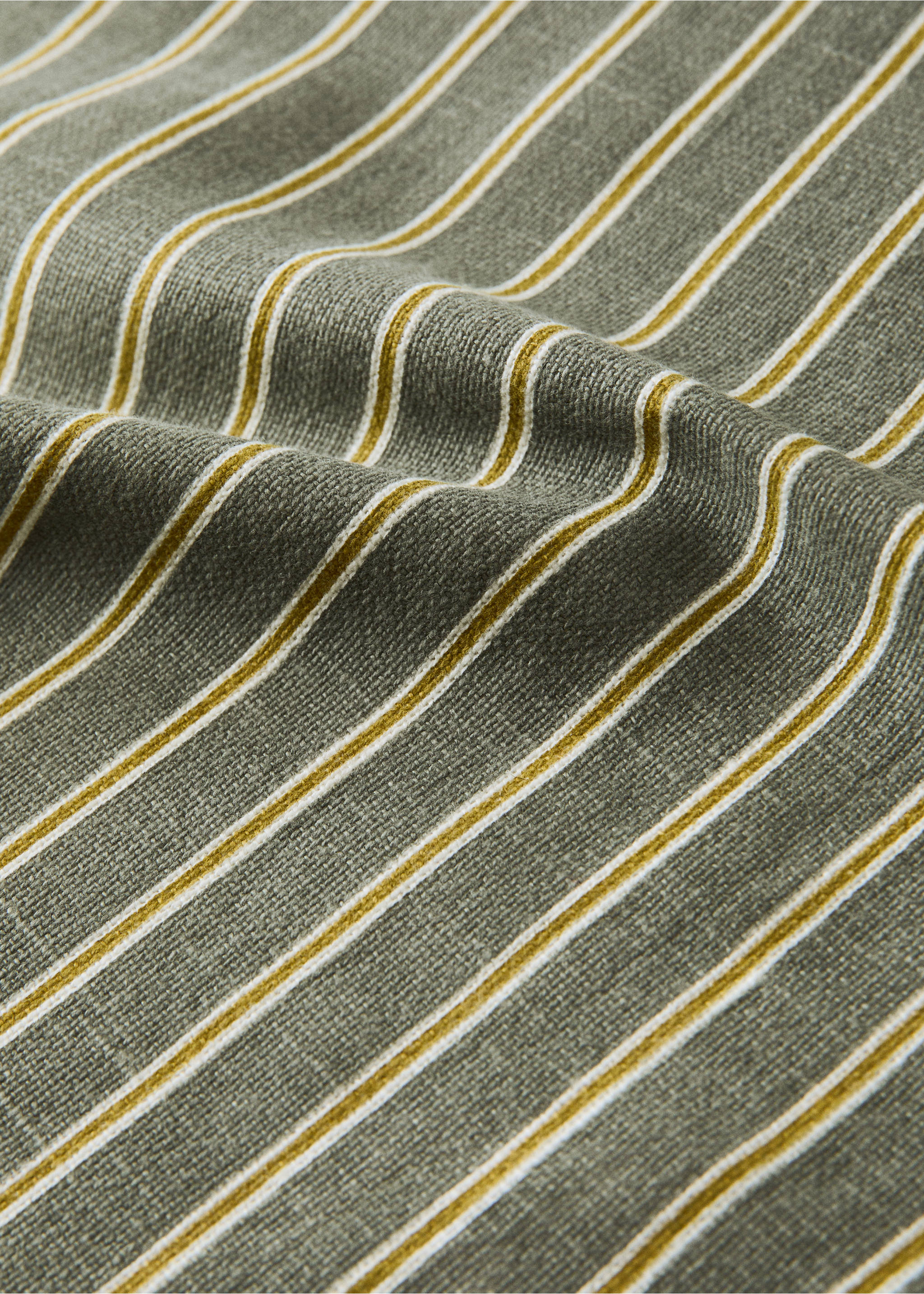 Tischläufer aus Leinen-Baumwoll-Mix mit Streifen - Detail des Artikels 1, Grün. Ref: 37092541-00.