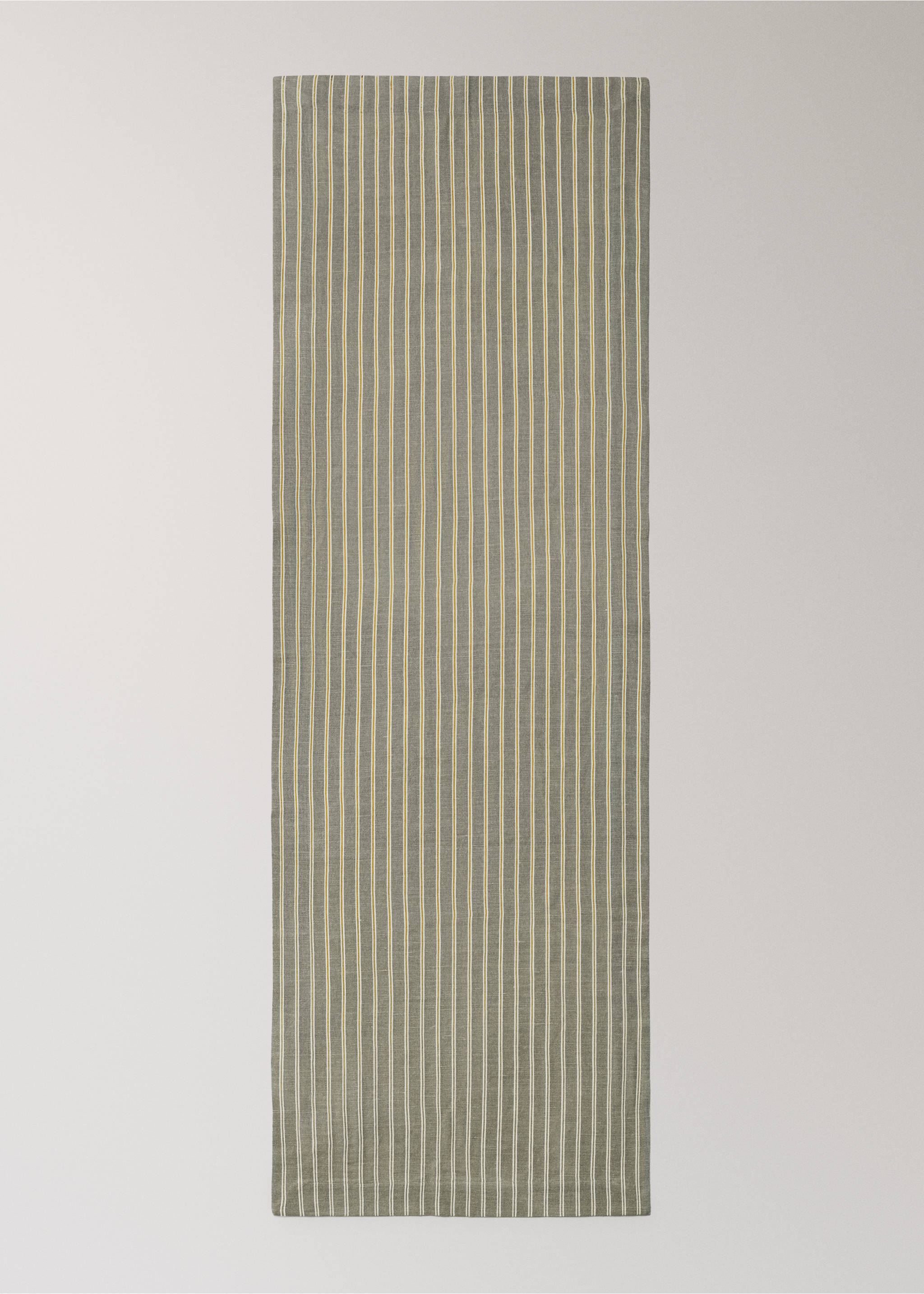Tischläufer aus Leinen-Baumwoll-Mix mit Streifen - Detail des Artikels 3, Grün. Ref: 37092541-00.