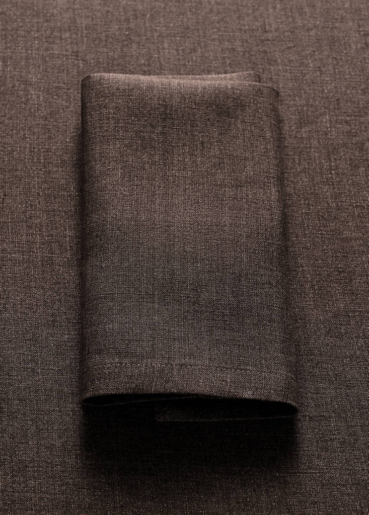 Pack of 2 melange linen napkins — Brown