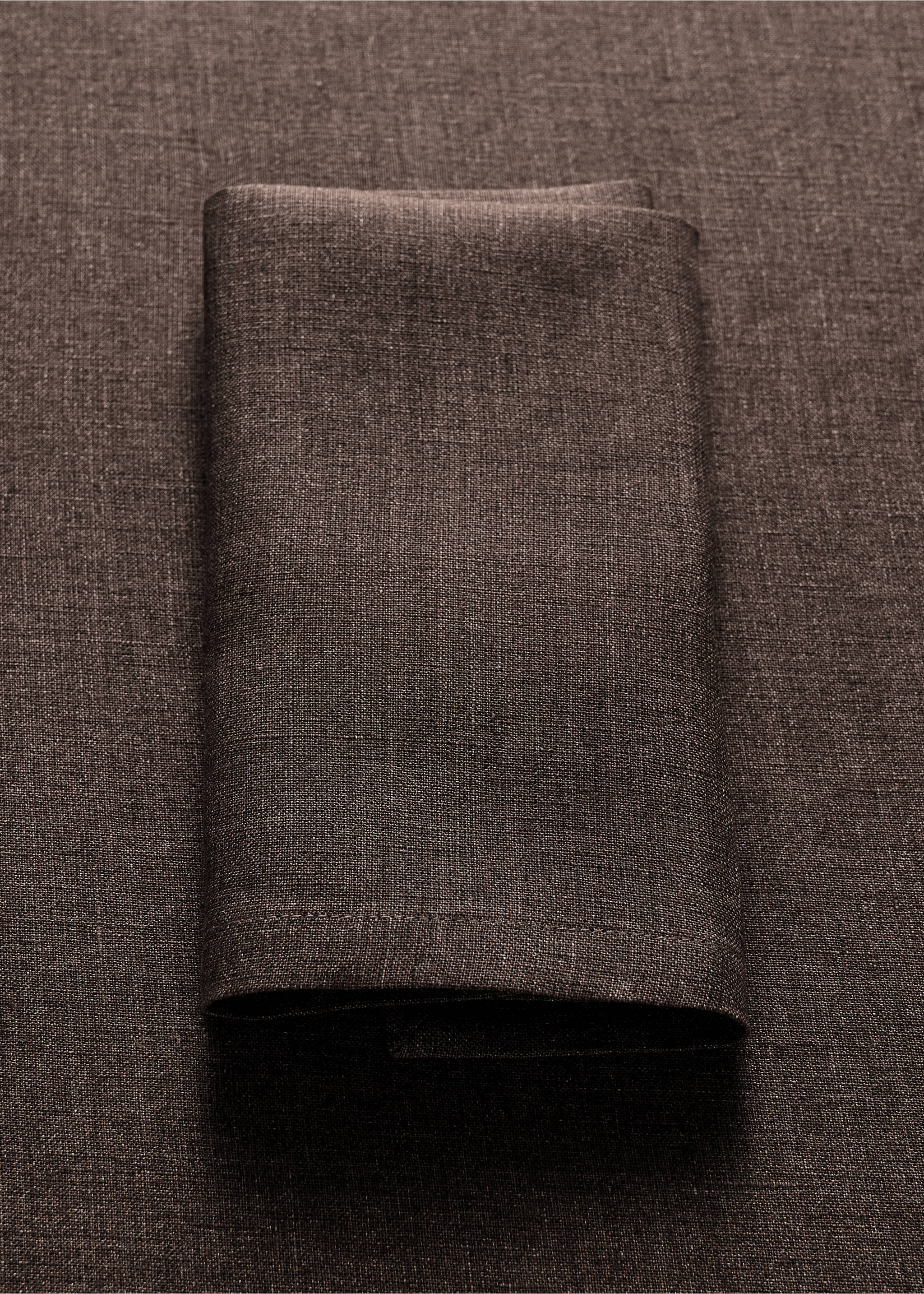 Pack of 2 melange linen napkins - General plane, Brown. Ref: 37092542-00.