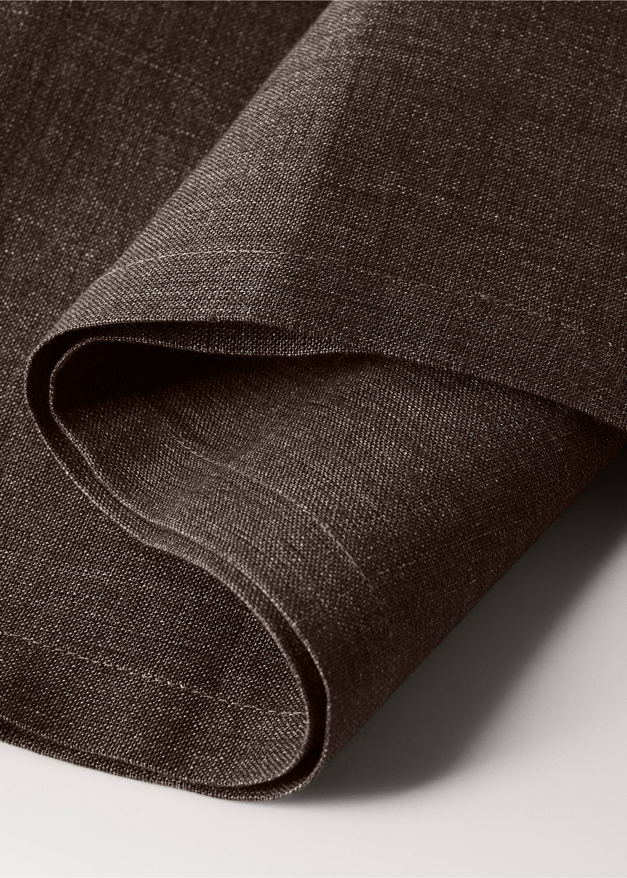 Pack of 2 melange linen napkins - Details of the article 2, Brown. Ref: 37092542-00.