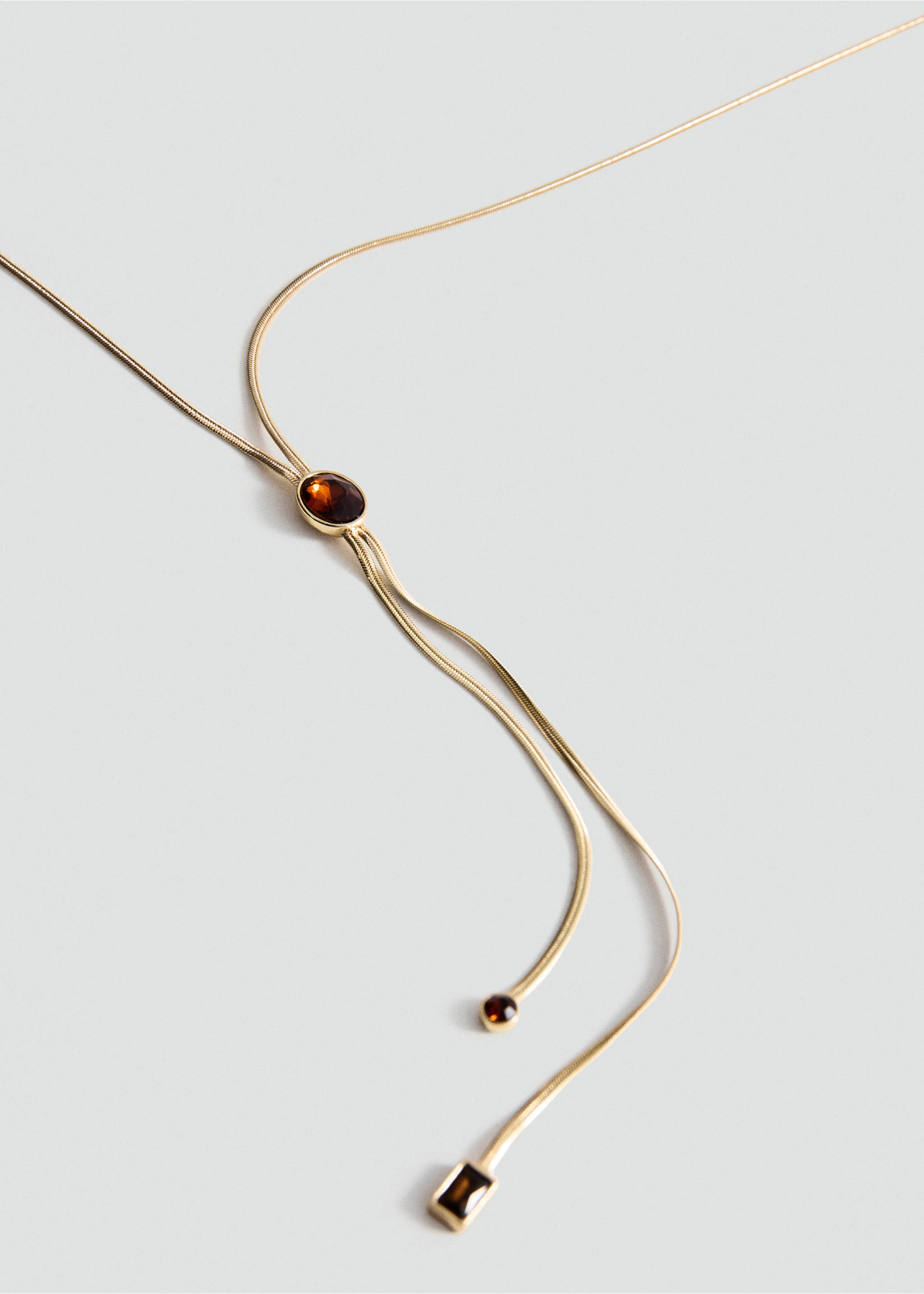 Double crystal necklace - Medium plane, Gold. Ref: 37092544-00.