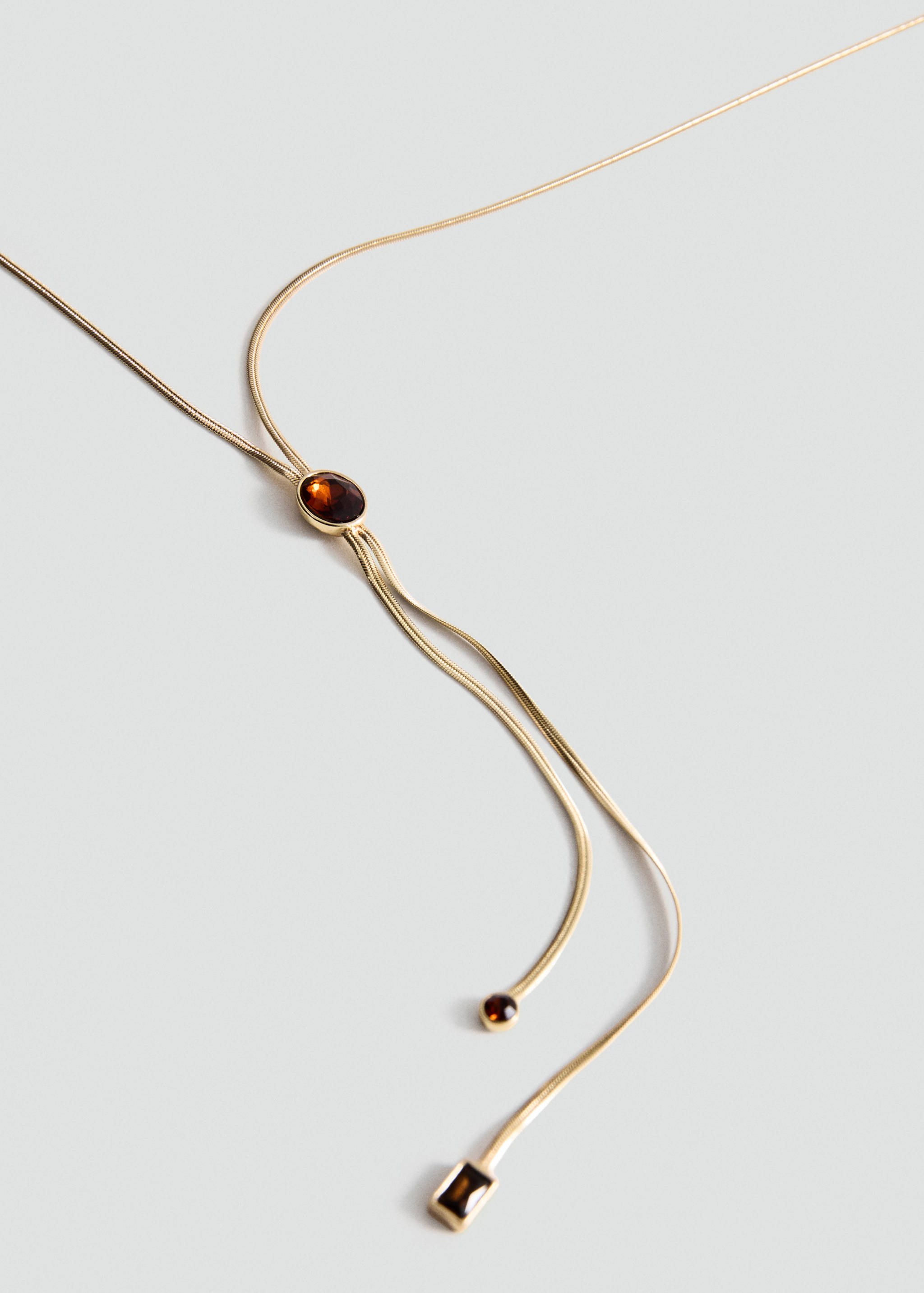 Double crystal necklace - Medium plane