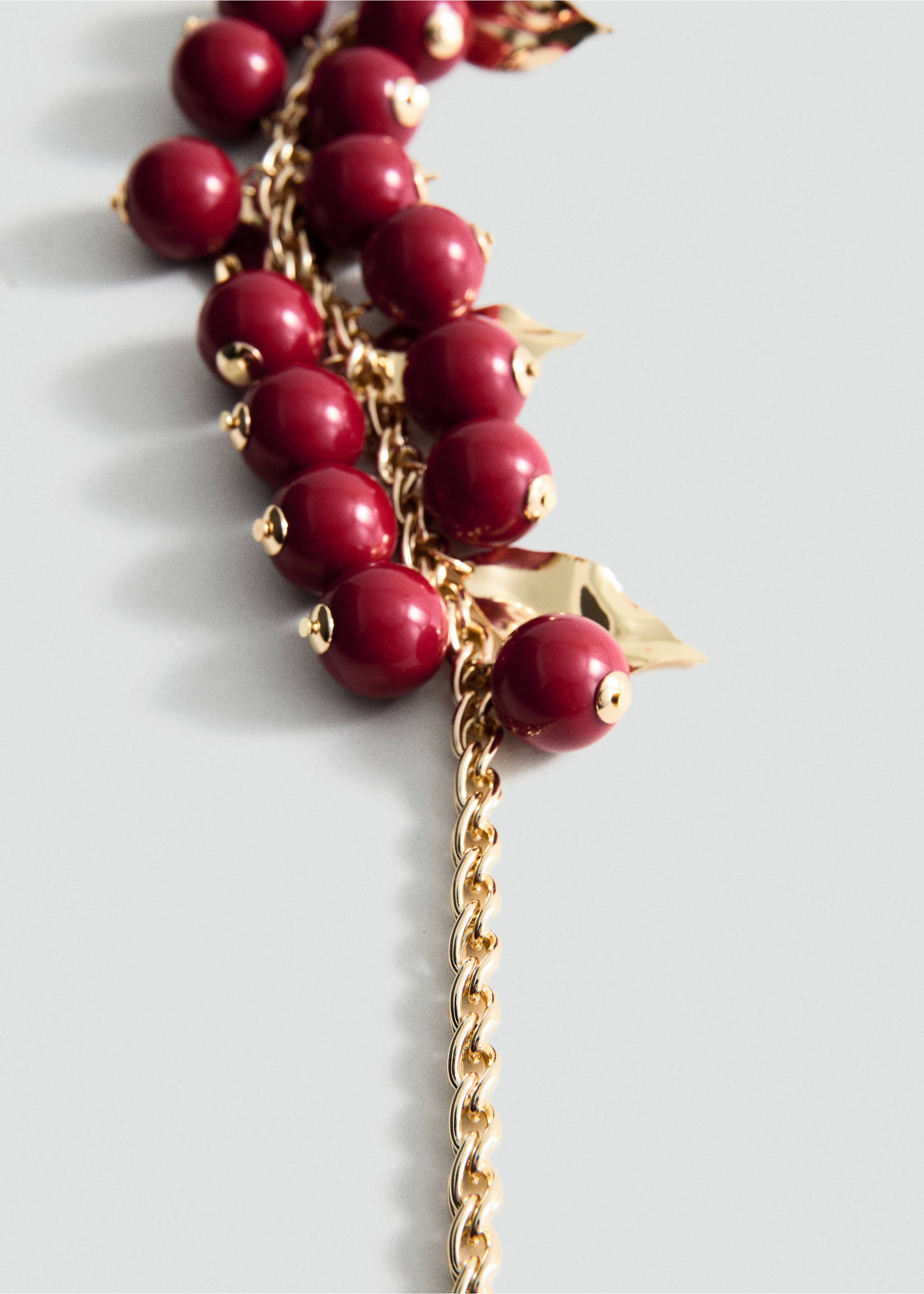 Beaded chain necklace - Details of the article 1, Gold. Ref: 37092545-00.