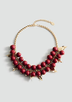 Beaded chain necklace — Gold 1