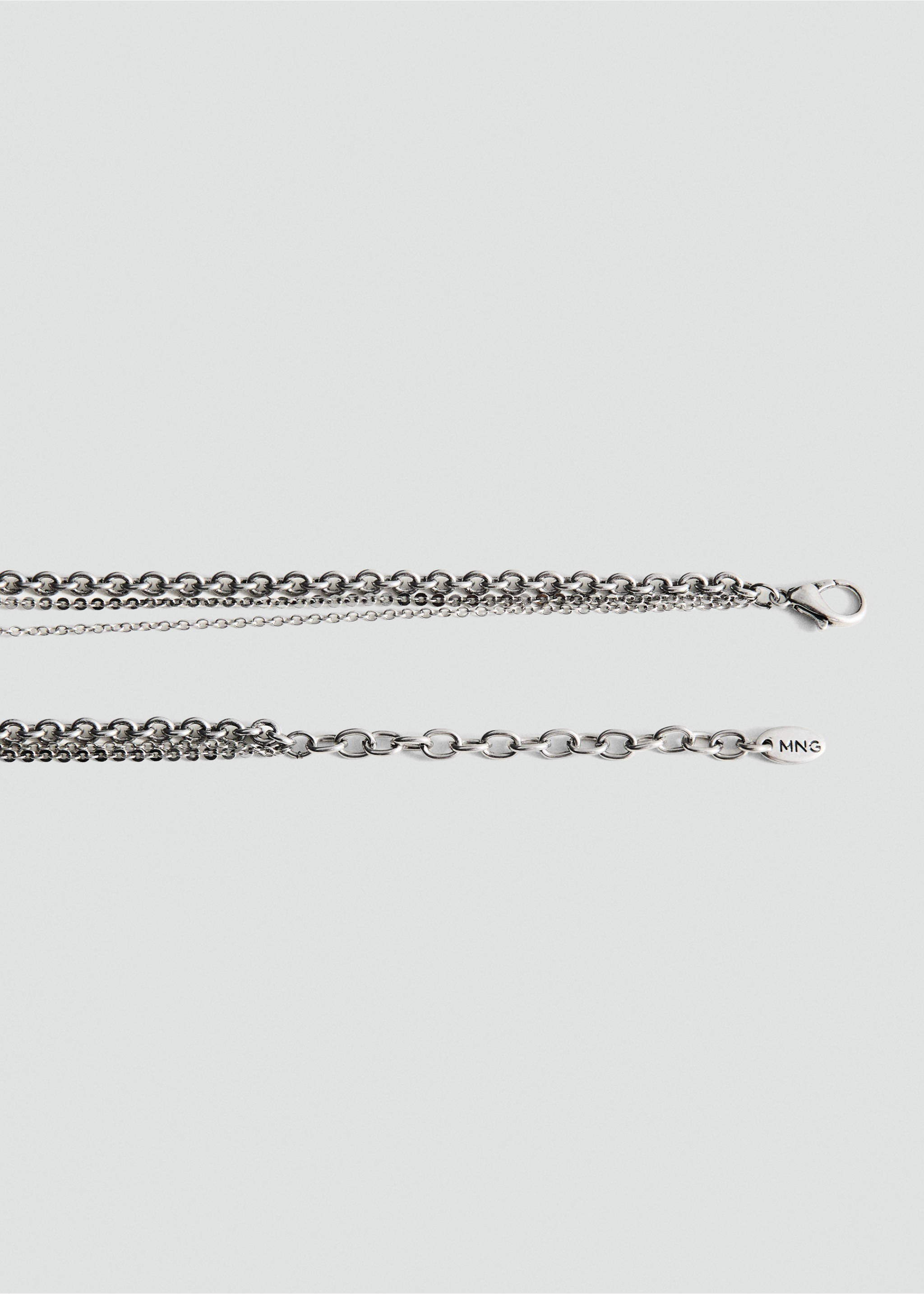 Mixed bead necklace - Details of the article 1, Silver. Ref: 37092548-00.