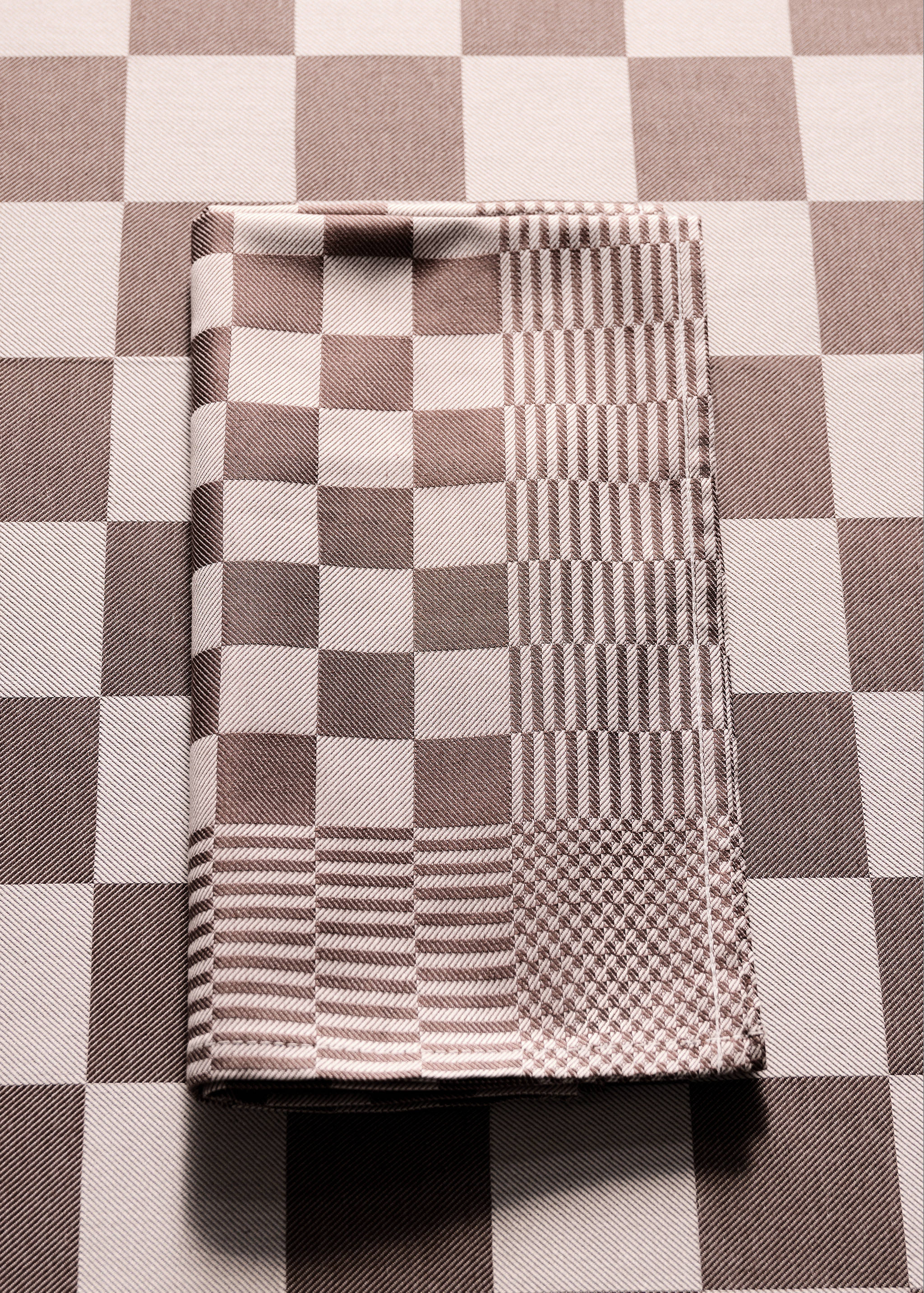 Pack of 2 cotton jacquard checkered napkins - General plane