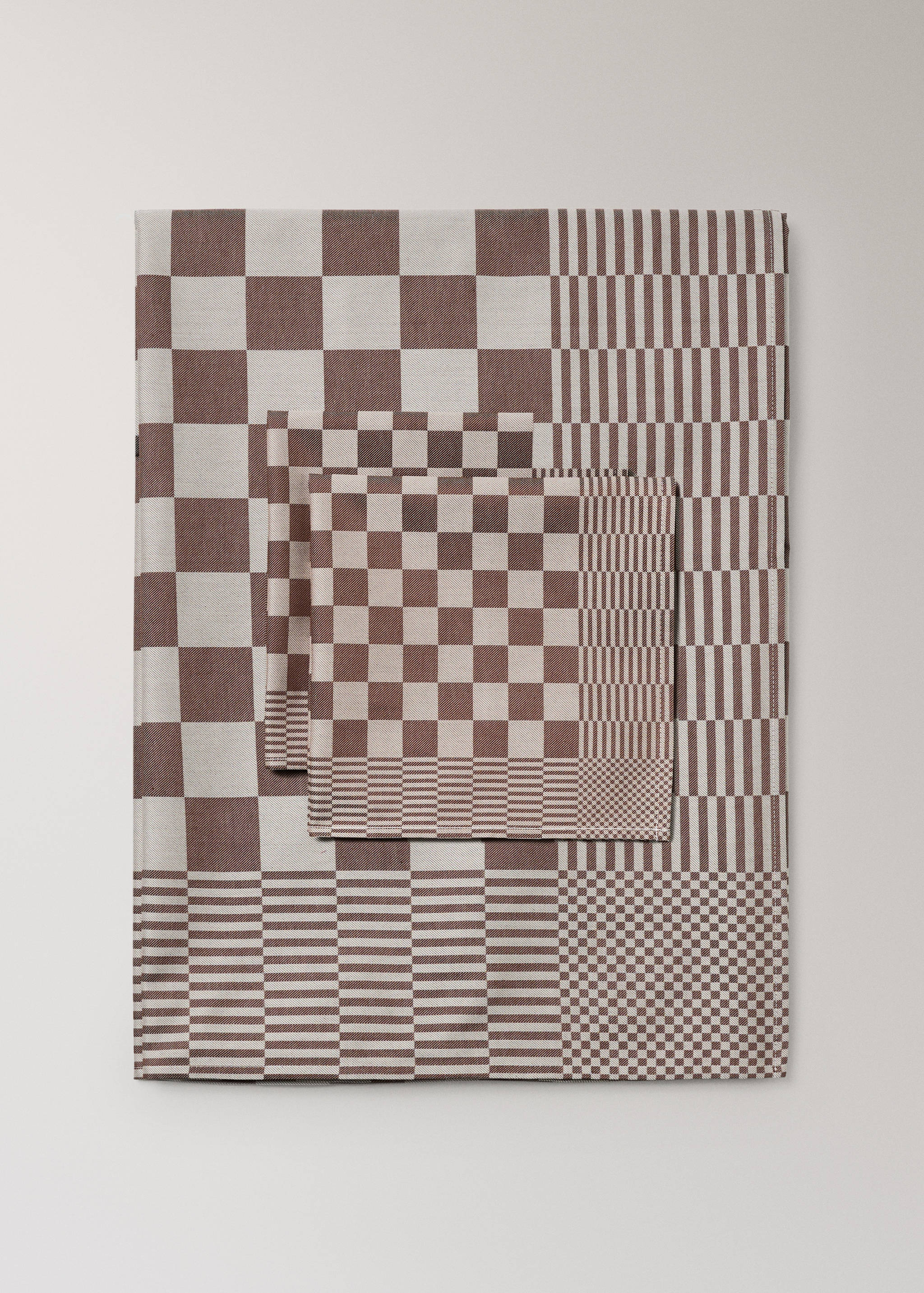 Pack of 2 cotton jacquard checkered napkins - Details of the article 3