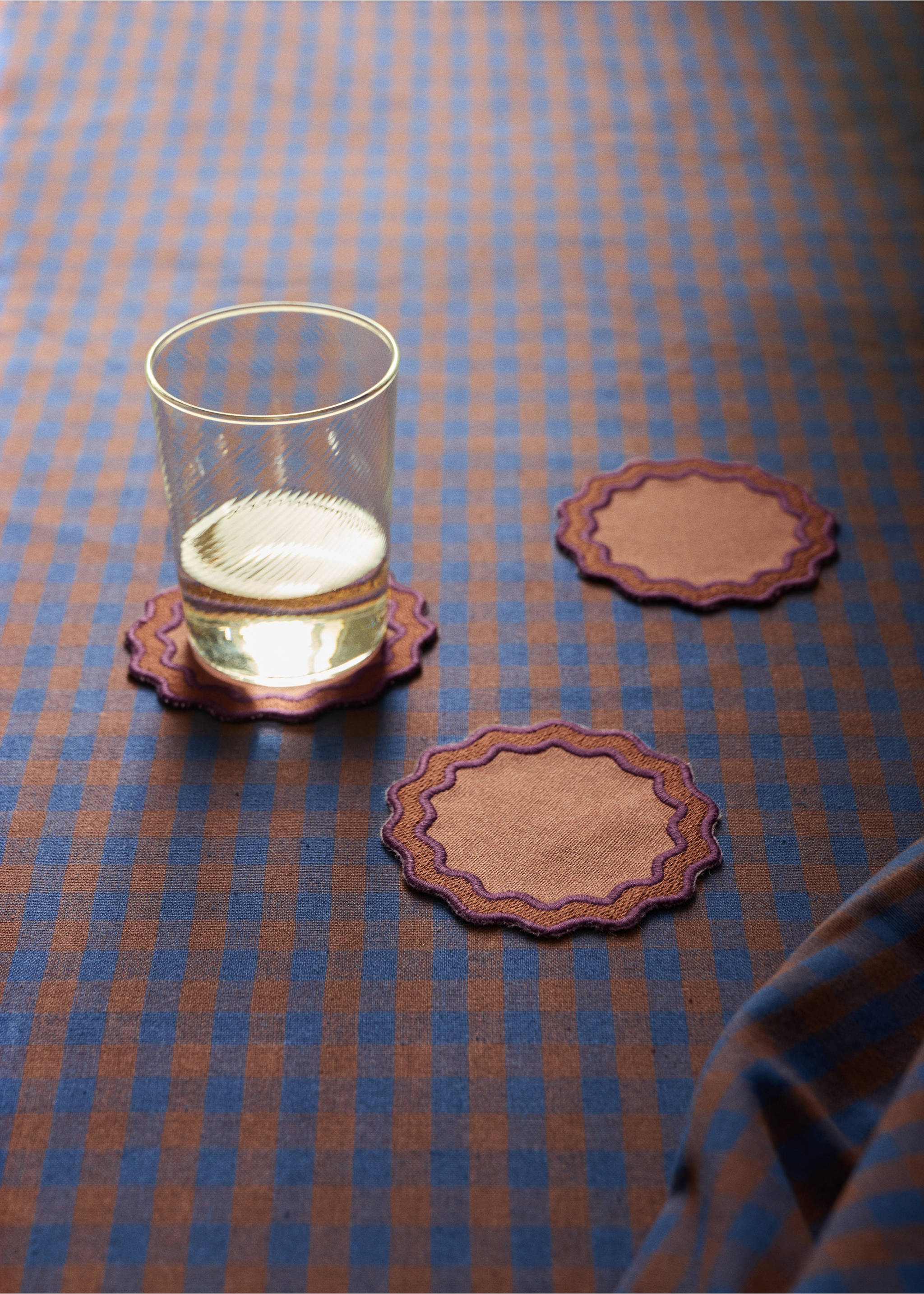 100% cotton geometric placemats - General plane, Burnt Orange. Ref: 37092553-00.