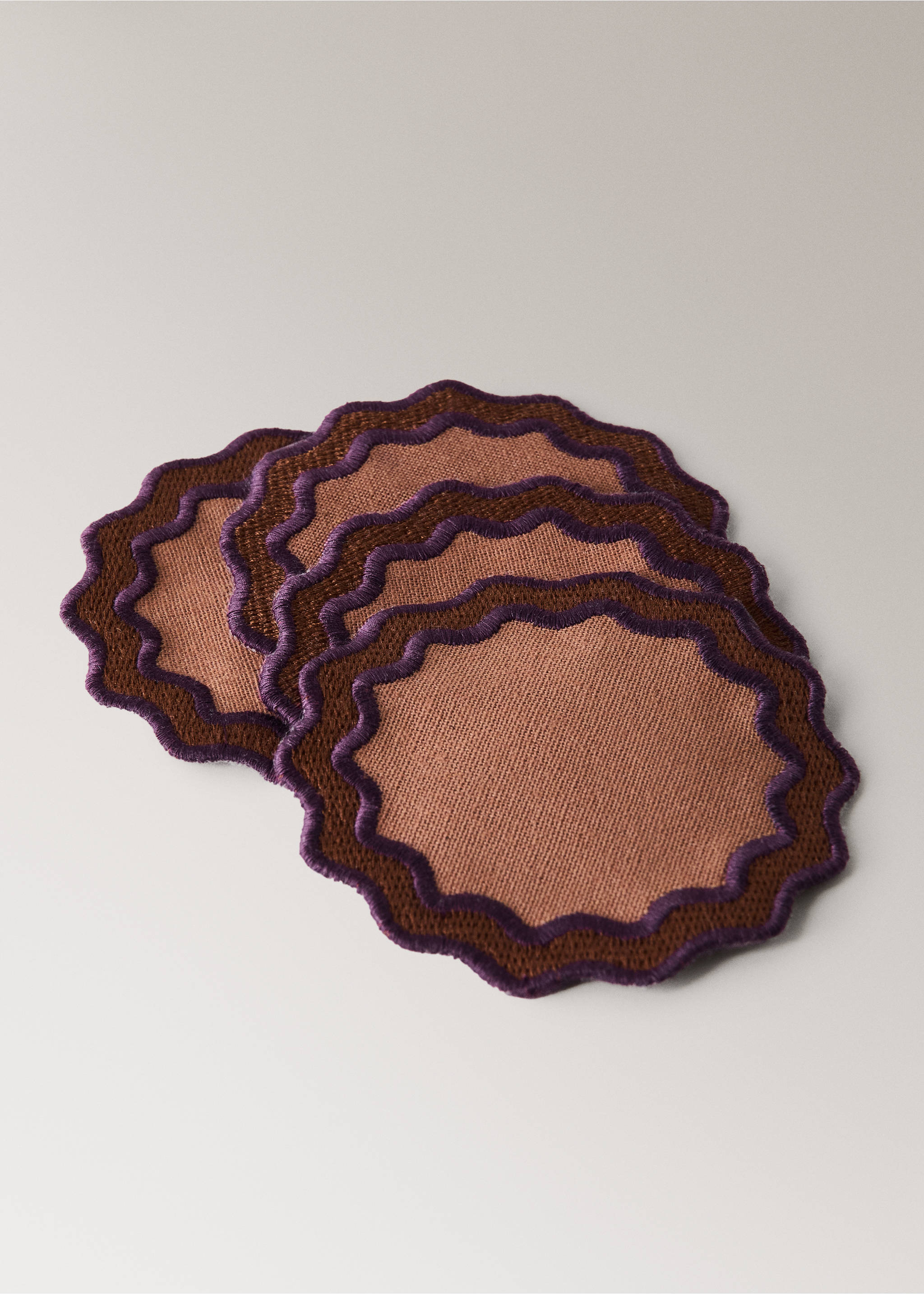 100% cotton geometric placemats - Details of the article 1, Burnt Orange. Ref: 37092553-00.