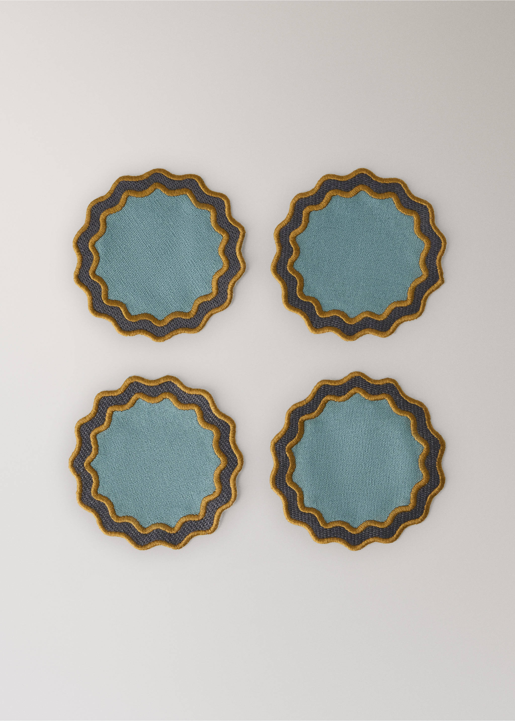 100% cotton geometric placemats - Article without model, Turquoise. Ref: 37092553-00.