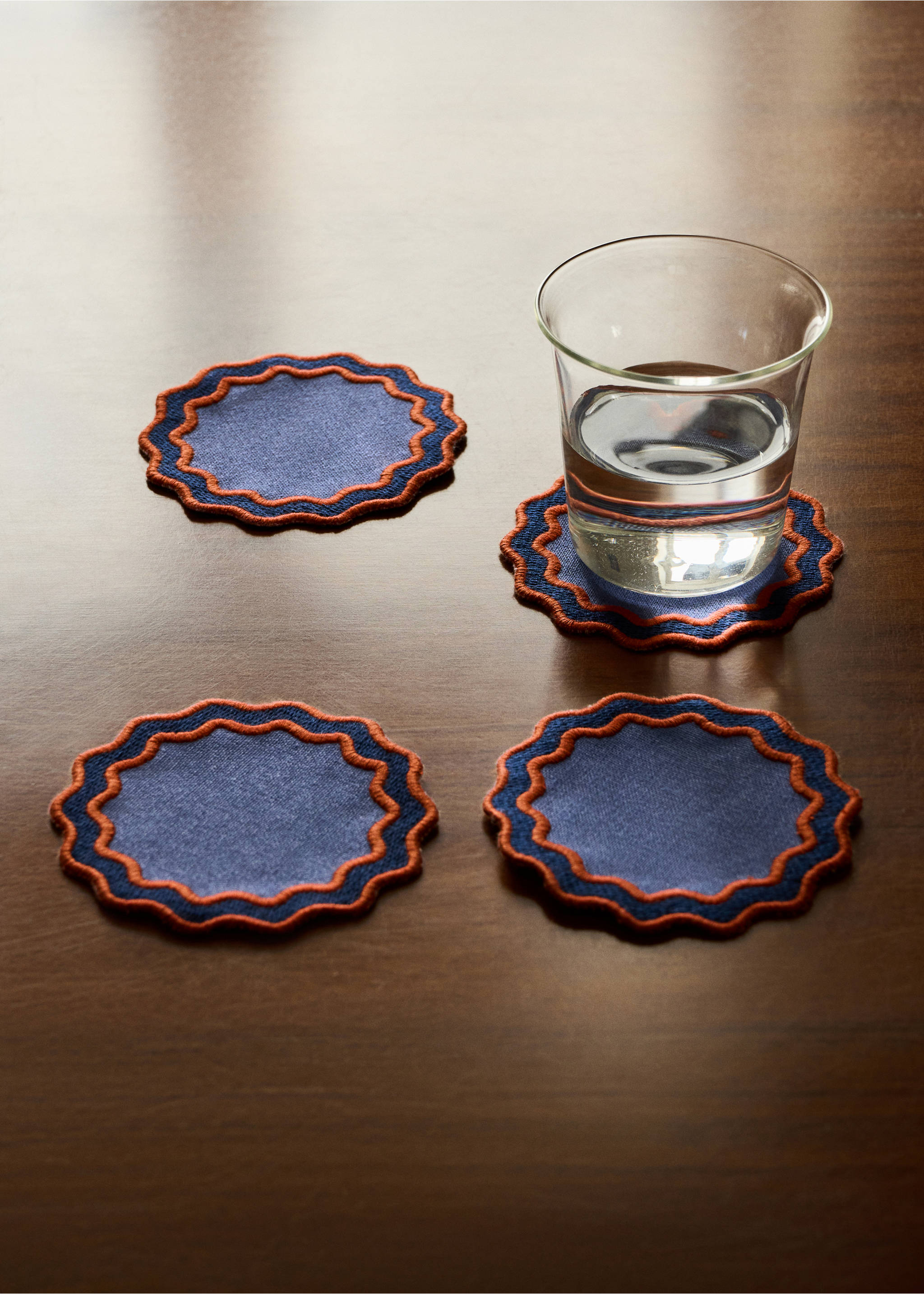 100% cotton geometric placemats - General plane, Indigo Blue. Ref: 37092553-00.