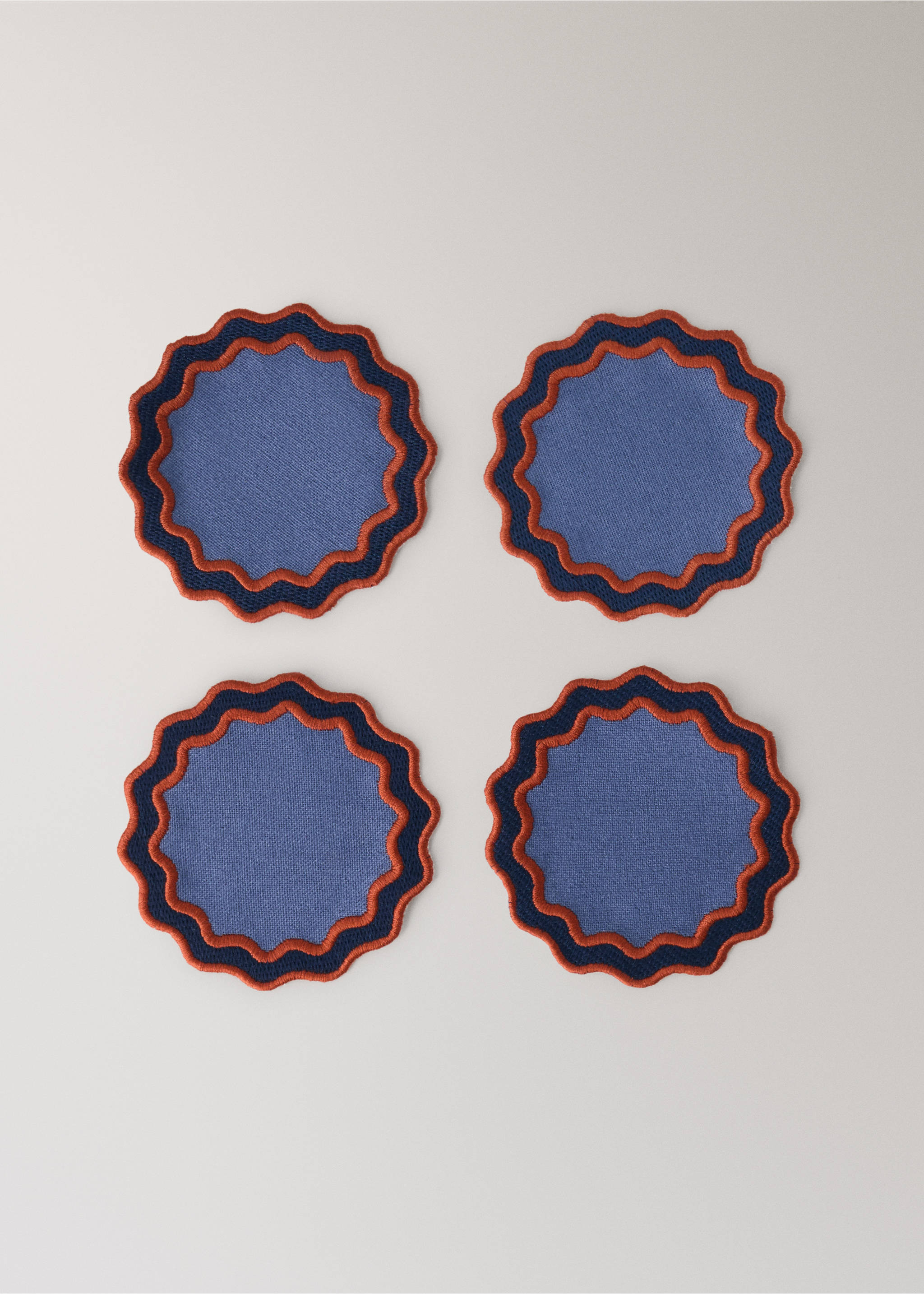 100% cotton geometric placemats - Article without model, Indigo Blue. Ref: 37092553-00.